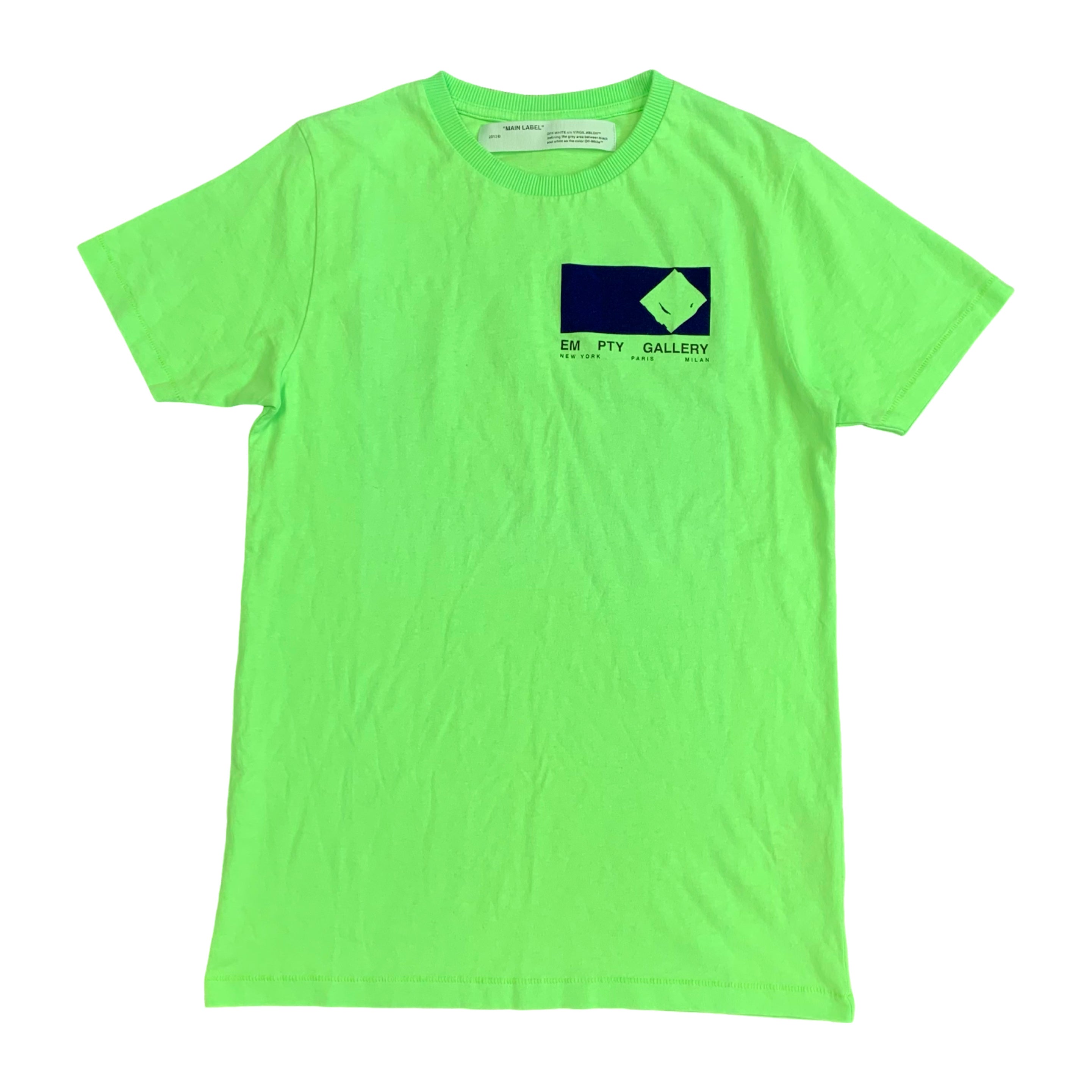 Off White XS Tee Empty Gallery Staff Green T-Shirt Virgil Abloh
