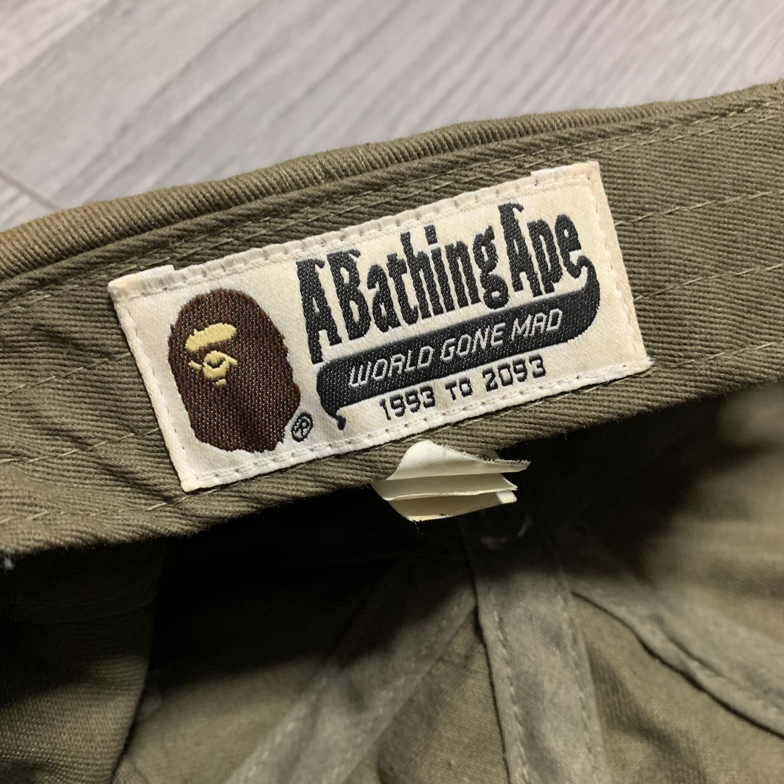 Bape Cap Khaki Green 6 Panel A Bathing Ape Baseball Hat