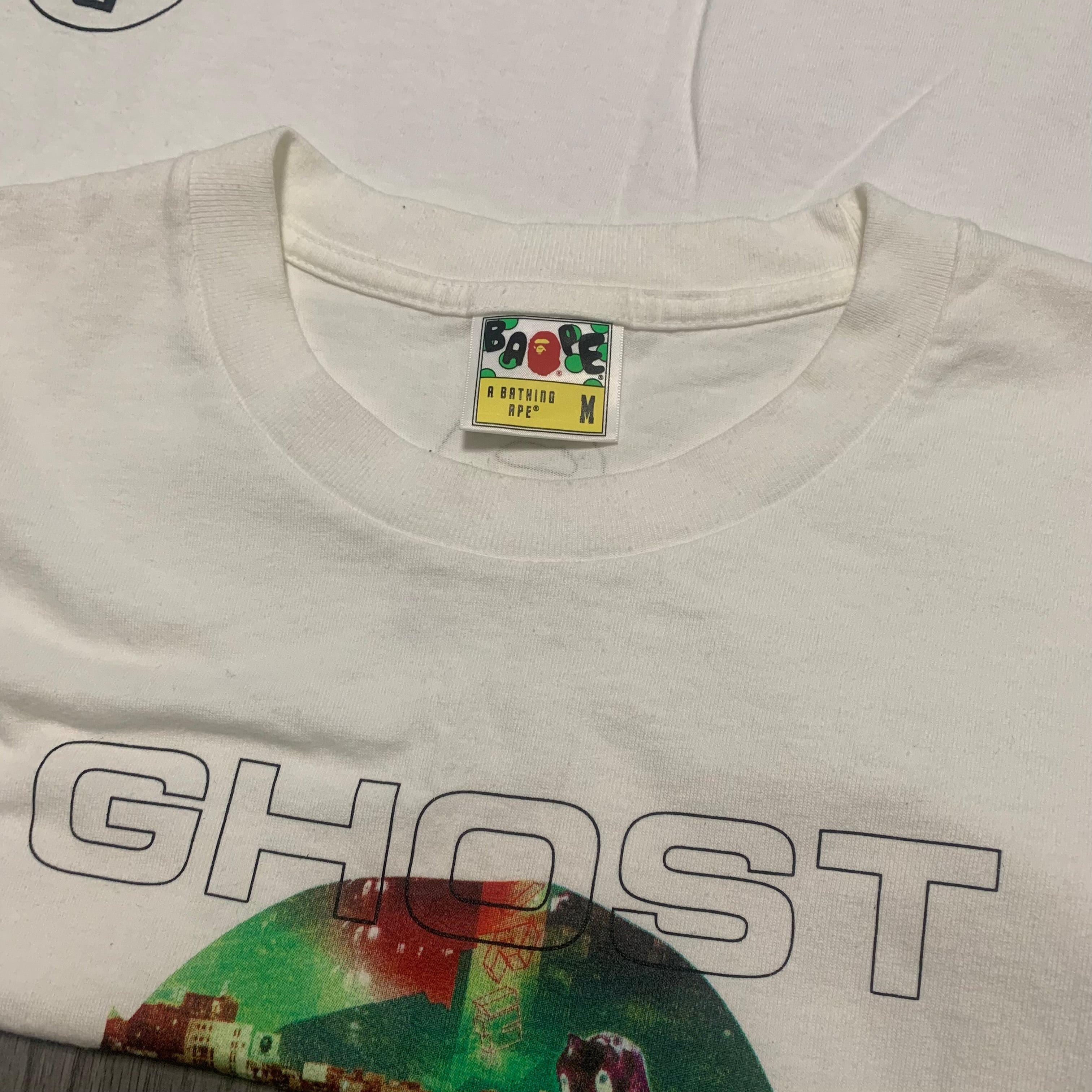 Bape Medium Ghost Ape Head White Tee Relaxed Fit