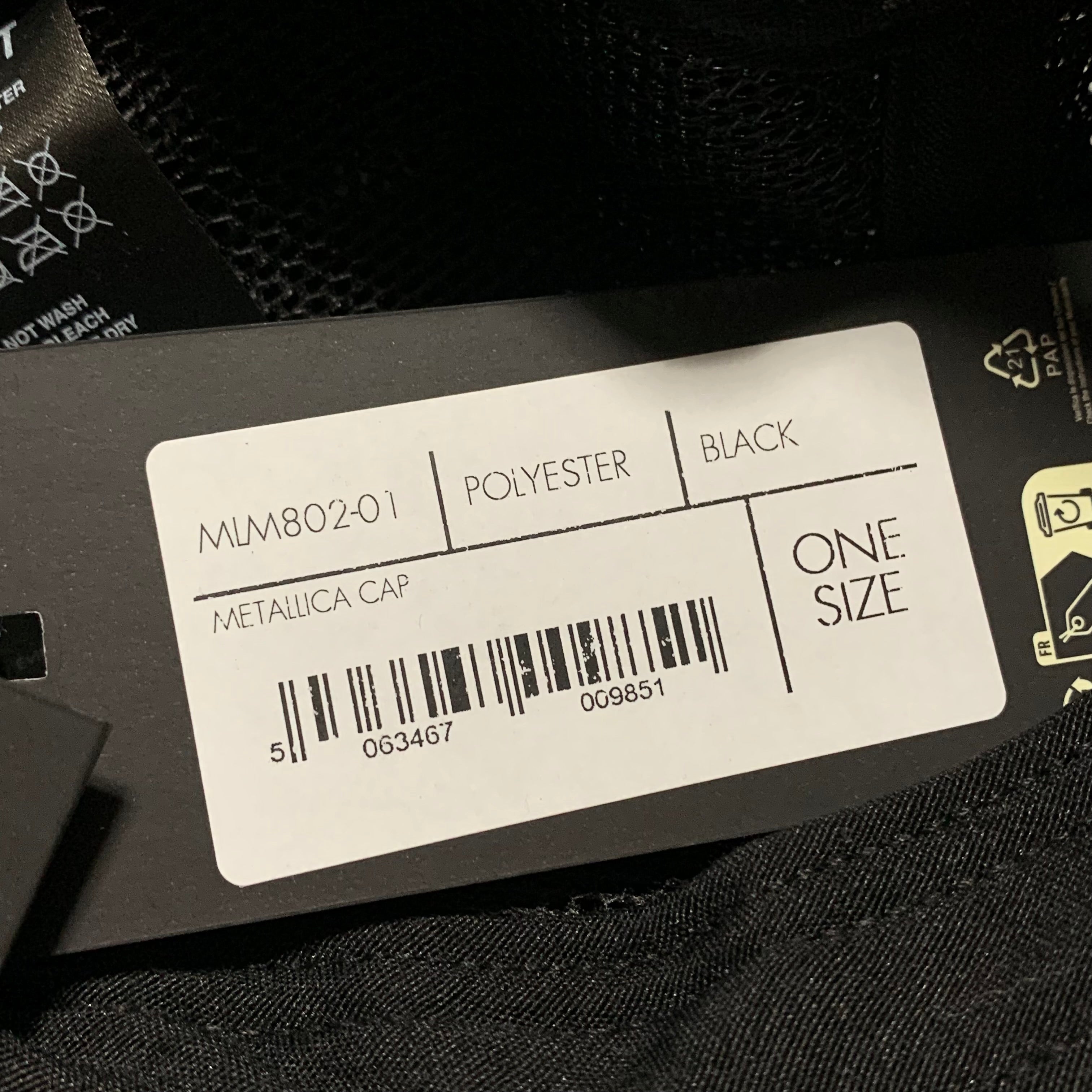 Represent Cap Metallica Black Hat