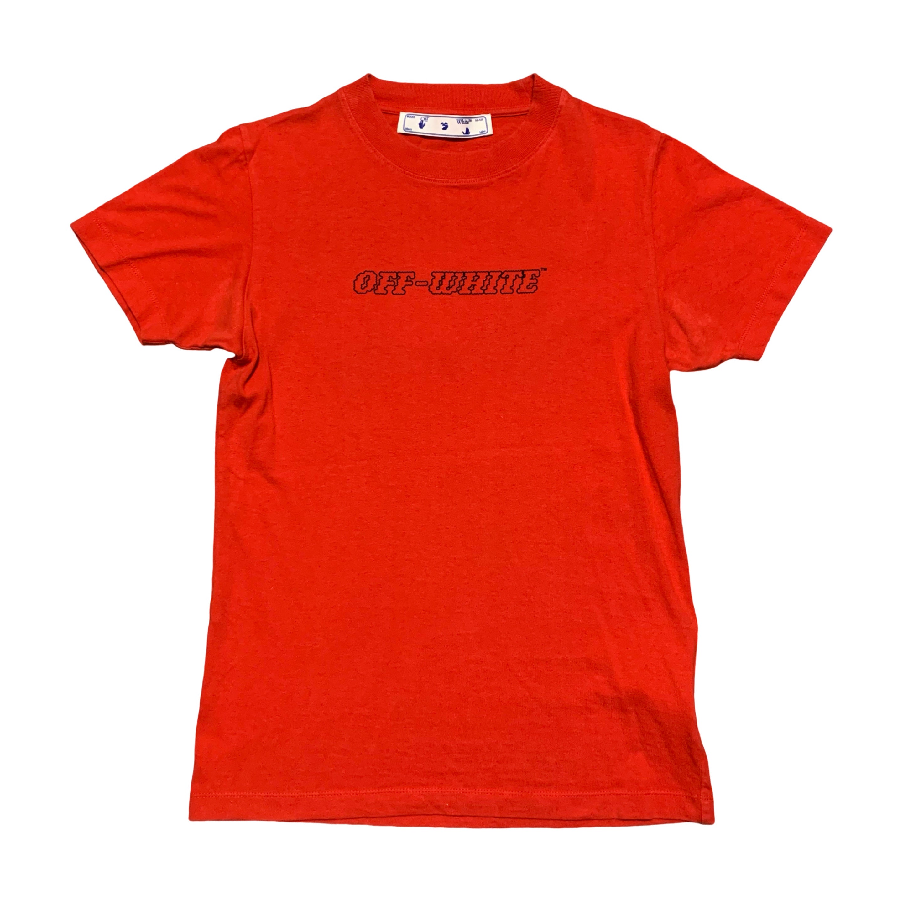 Off White XS Pascal Hand Gun Red Tee Virgil Abloh (OMAA027R21JER011)