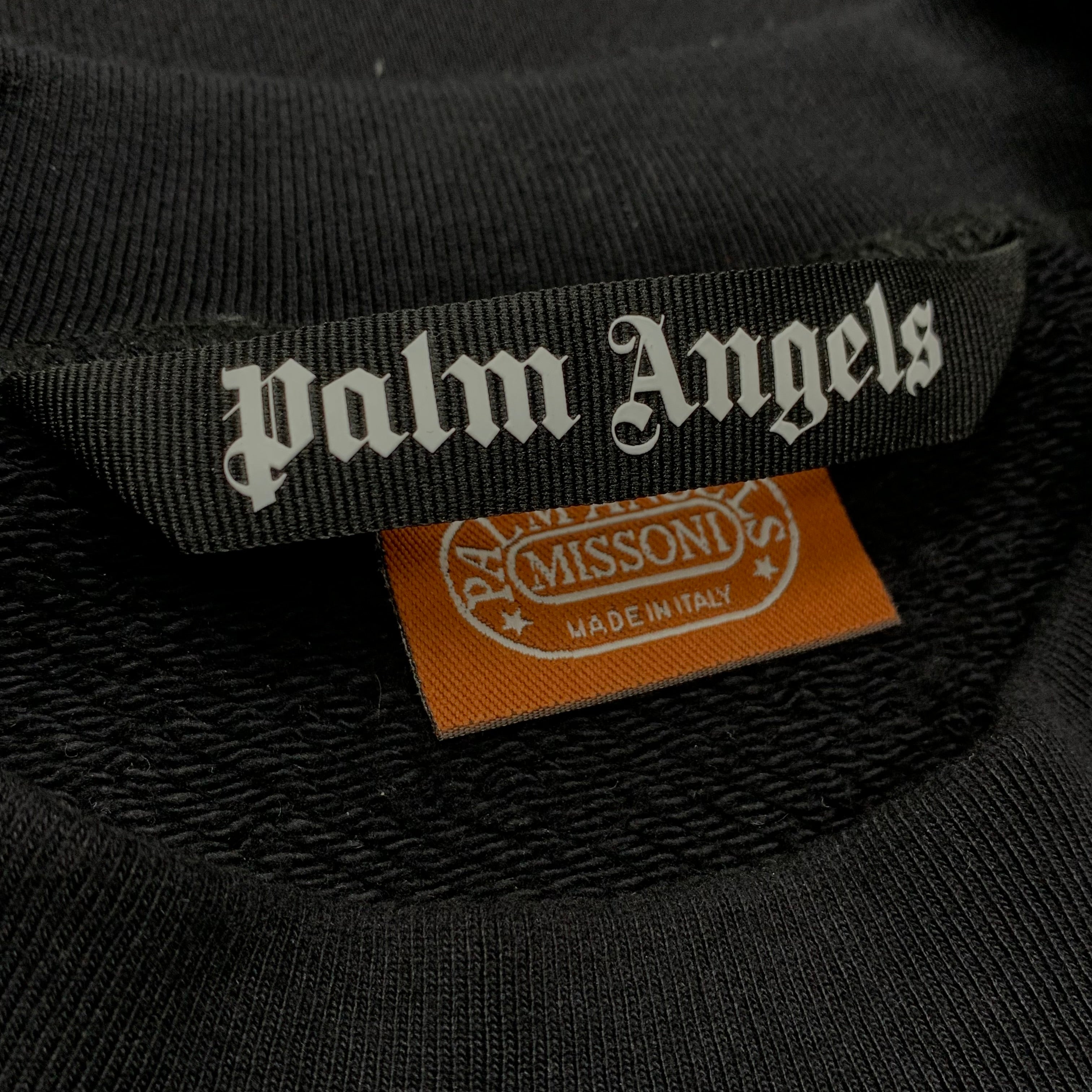 Palm Angels Large Sweatshirt Missoni Sprayed Black Sweatshirt Crewneck