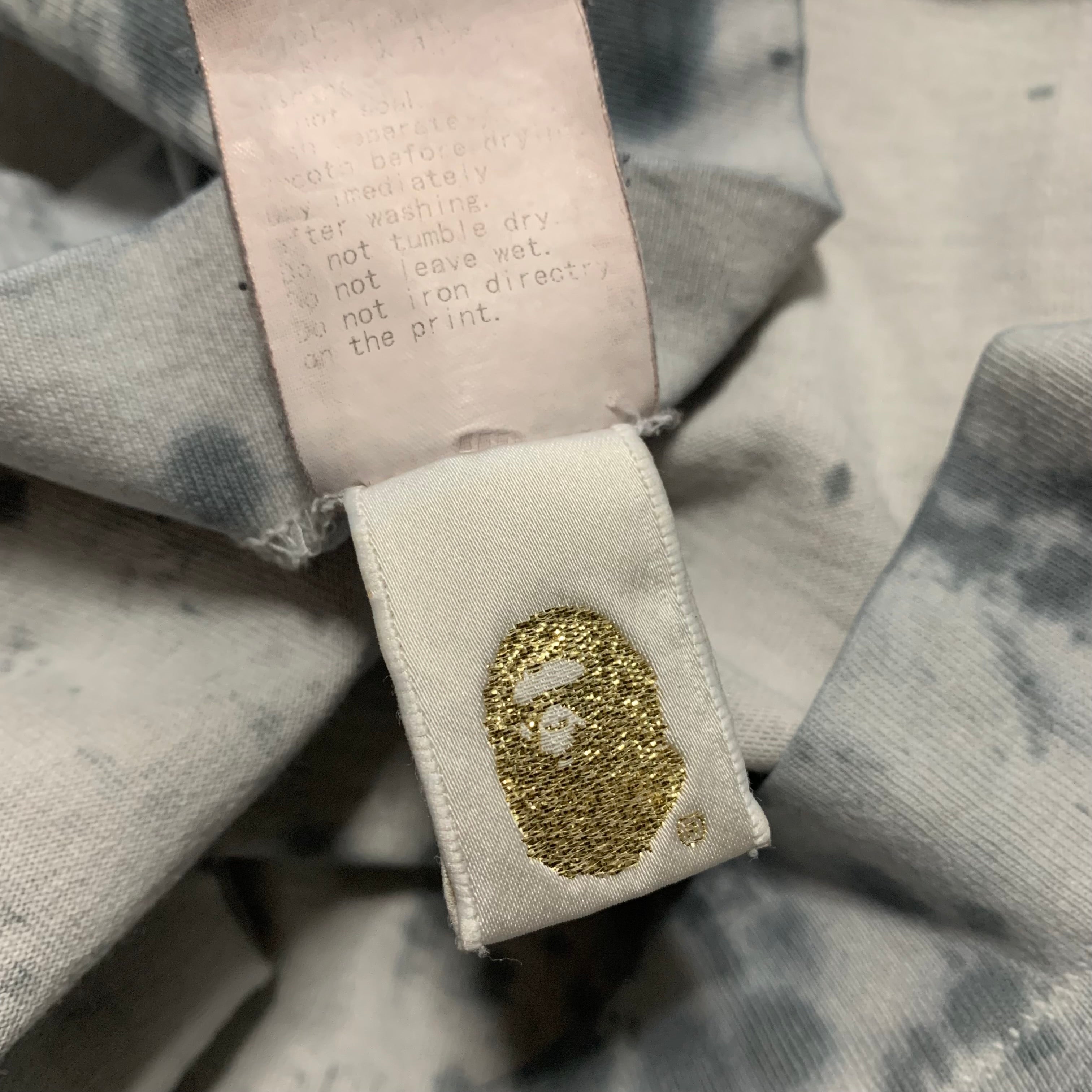 Bape Small Quote Graphic Garment Dyed White Tee A Bathing Ape