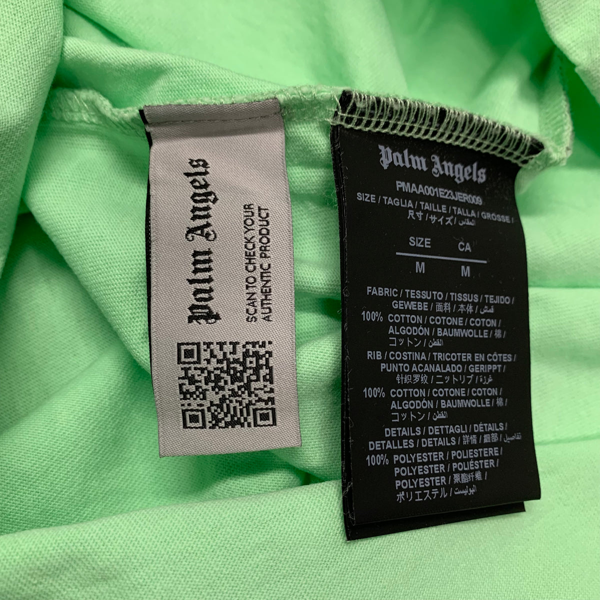 Palm Angels Medium Tee Sketchy Logo Mint Green T-Shirt