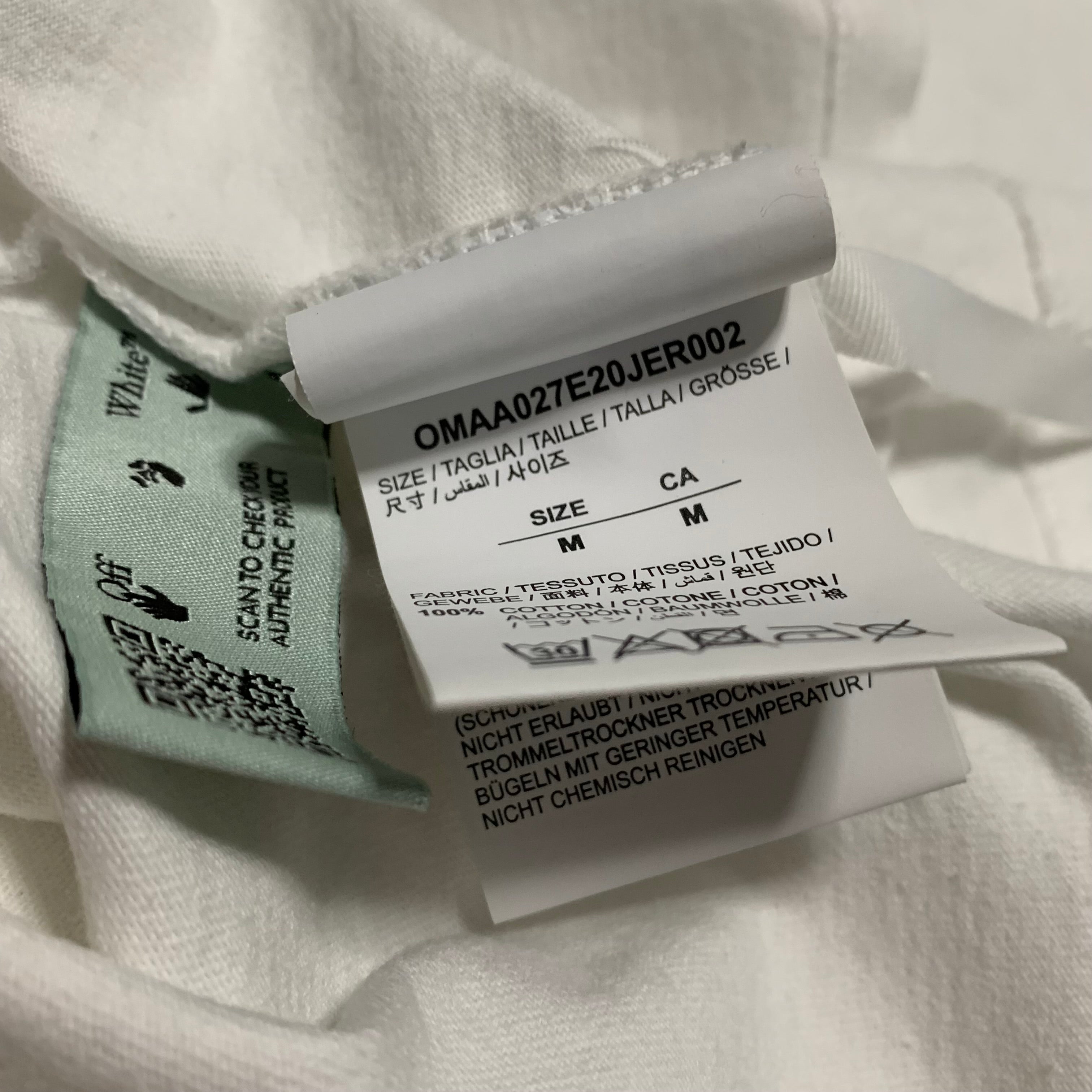 Off White Medium Hand Logo White Tee Virgil Abloh