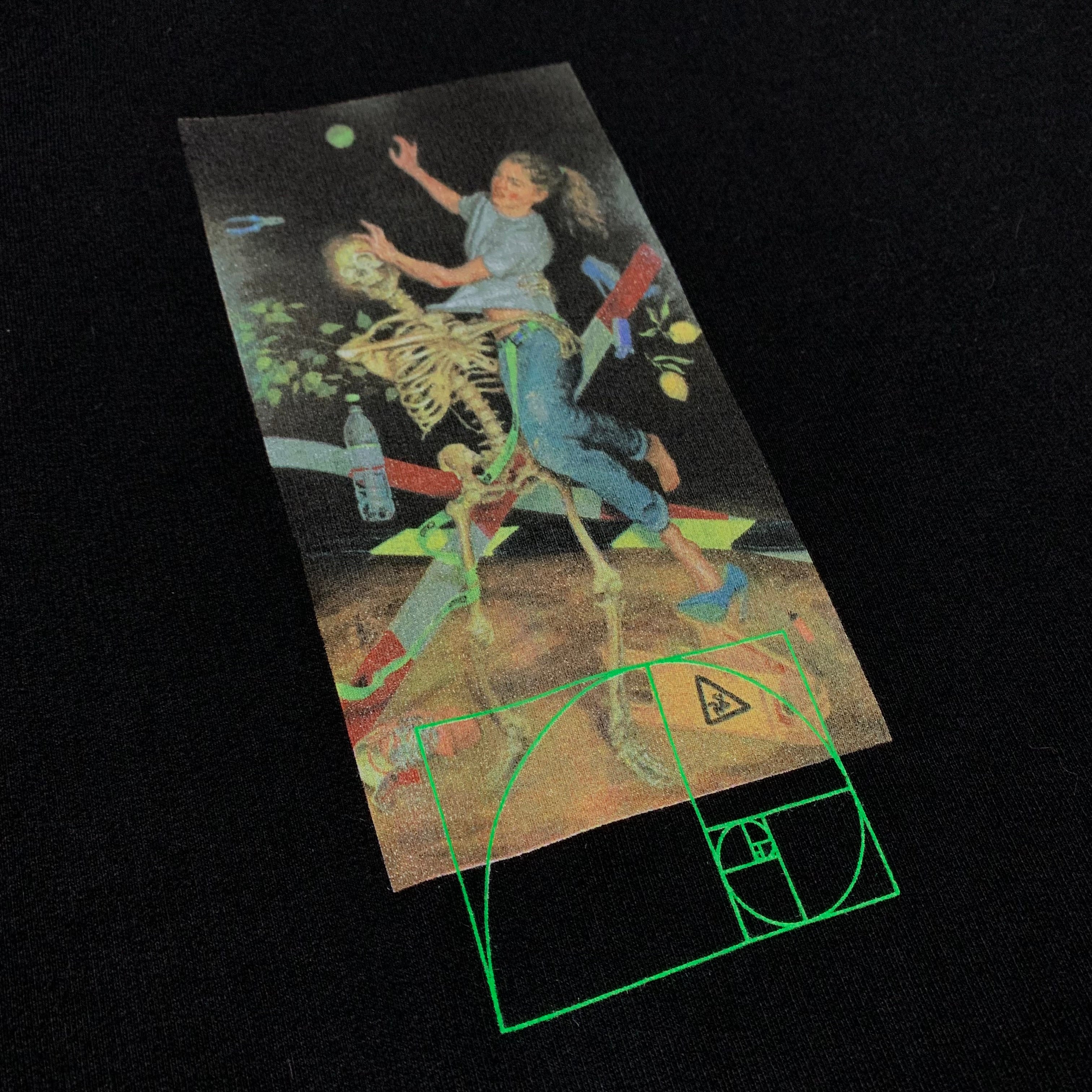 Off White XXL Golden Ratio Black Sweatshirt Crewneck Skeleton Virgil Abloh