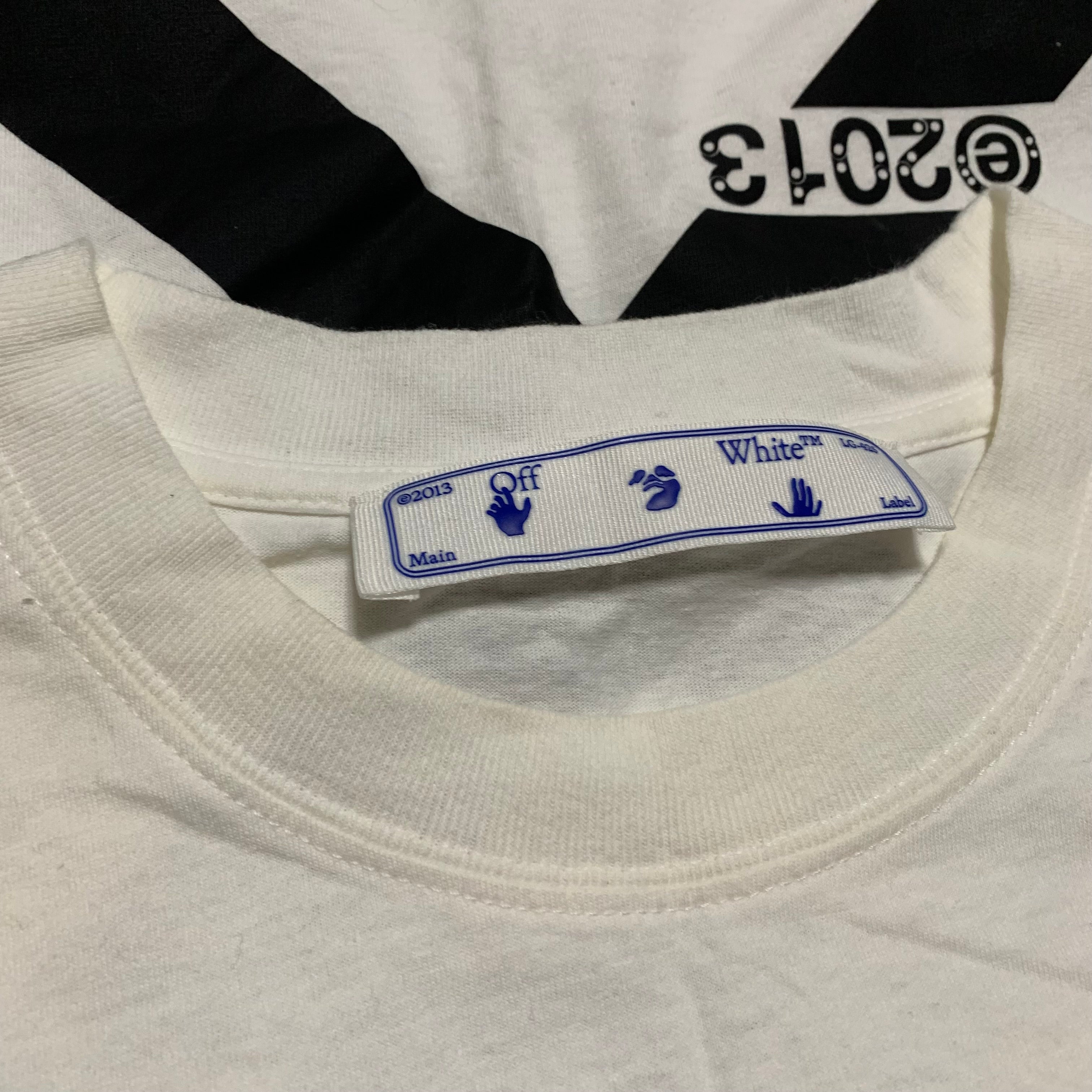 Off White Large Tech Marker White Tee Adam Is Eve Virgil Abloh