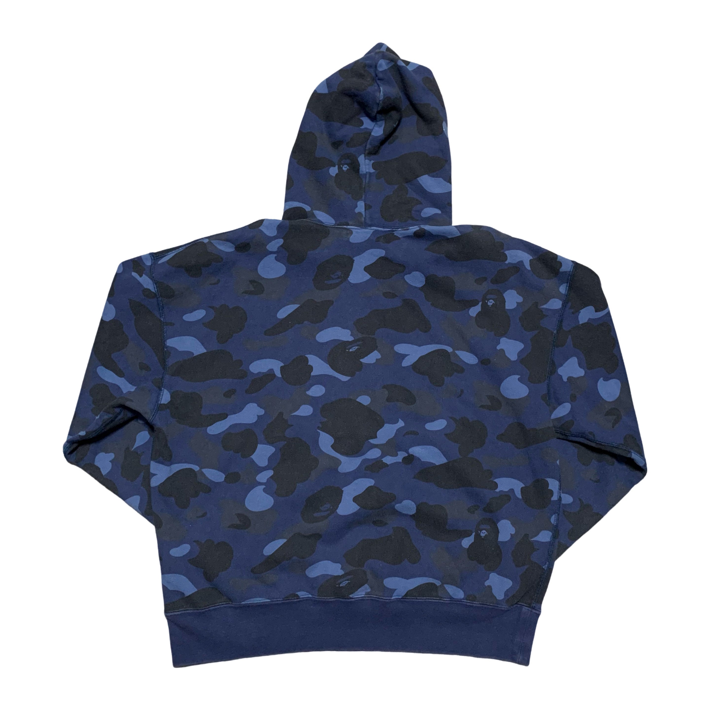 Bape Small Hoodie Blue Camo A Bathing Ape Upside Down Logo