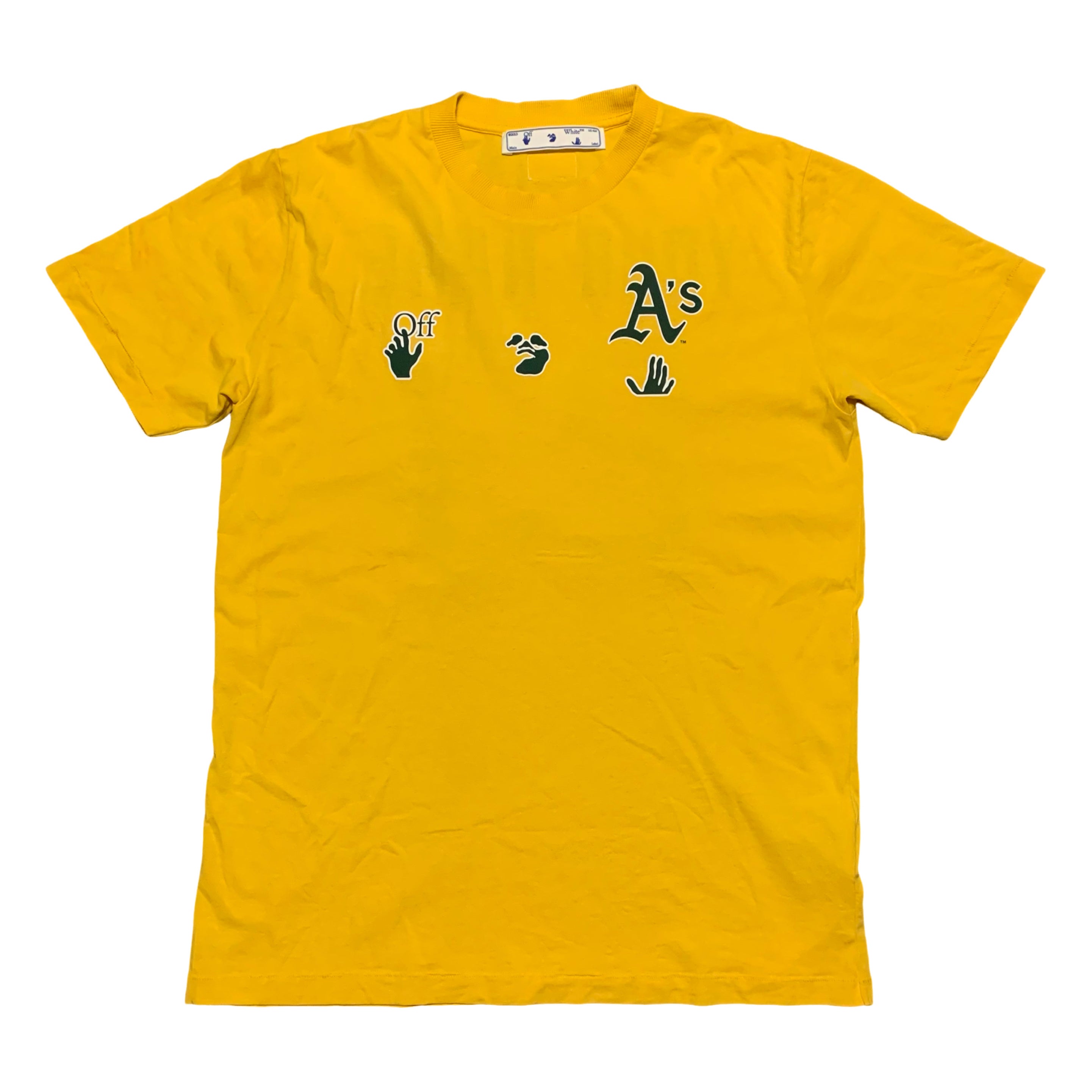 Off White Large MLB Oakland Athletics Yellow Tee Virgil Abloh