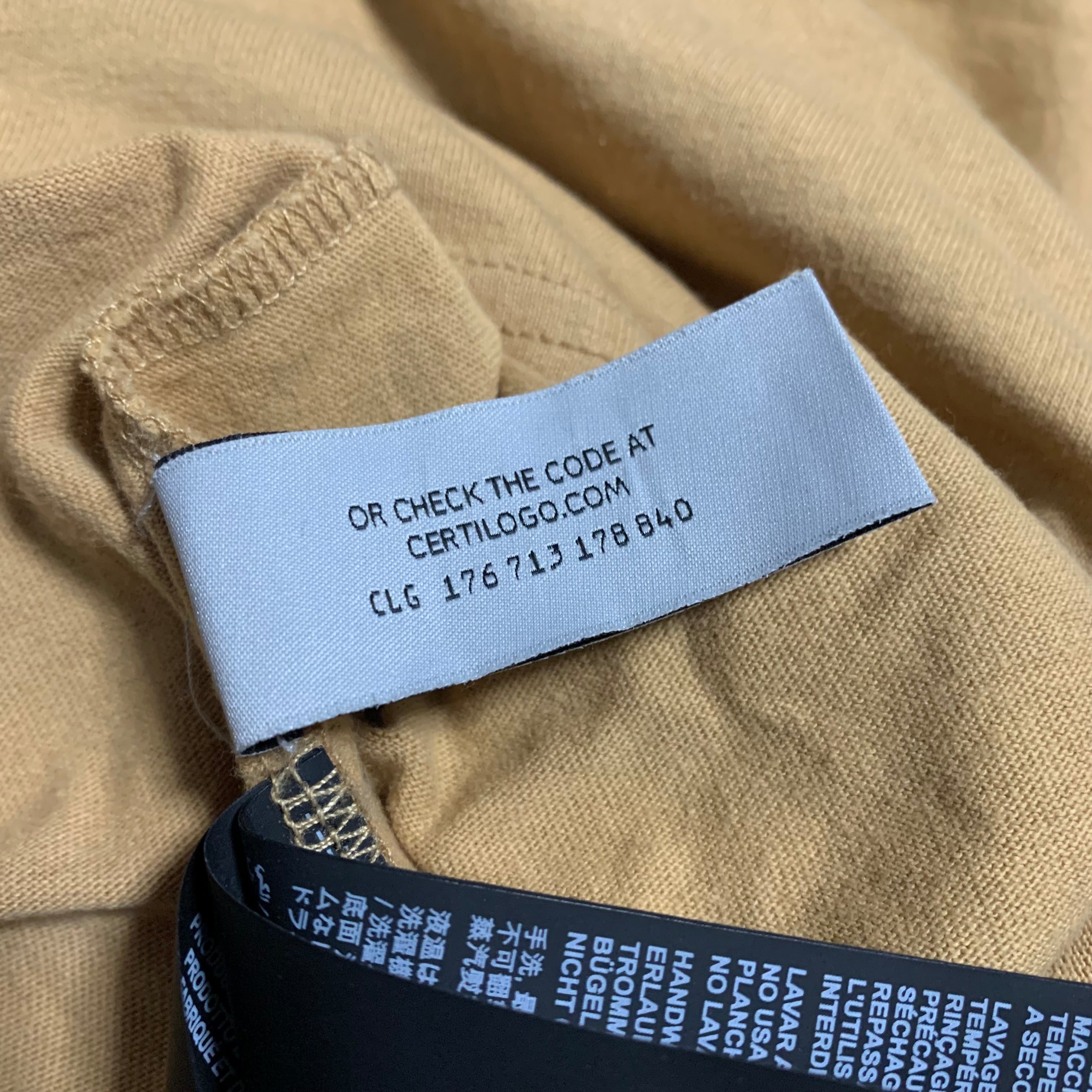 Palm Angels Large Classic Logo Mustard Tan Tee