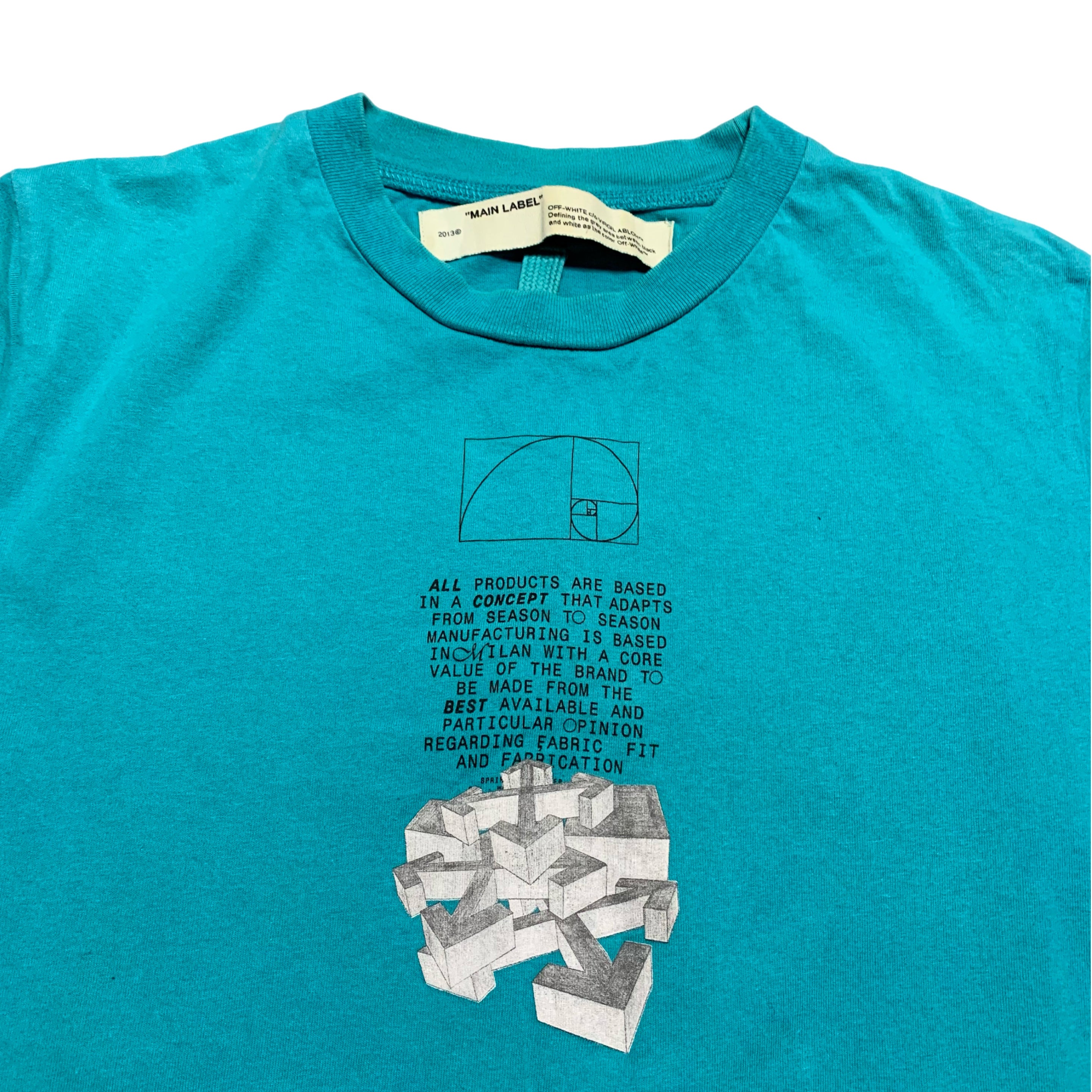 Off White Small Dripping Arrows Blue Tee Virgil Abloh