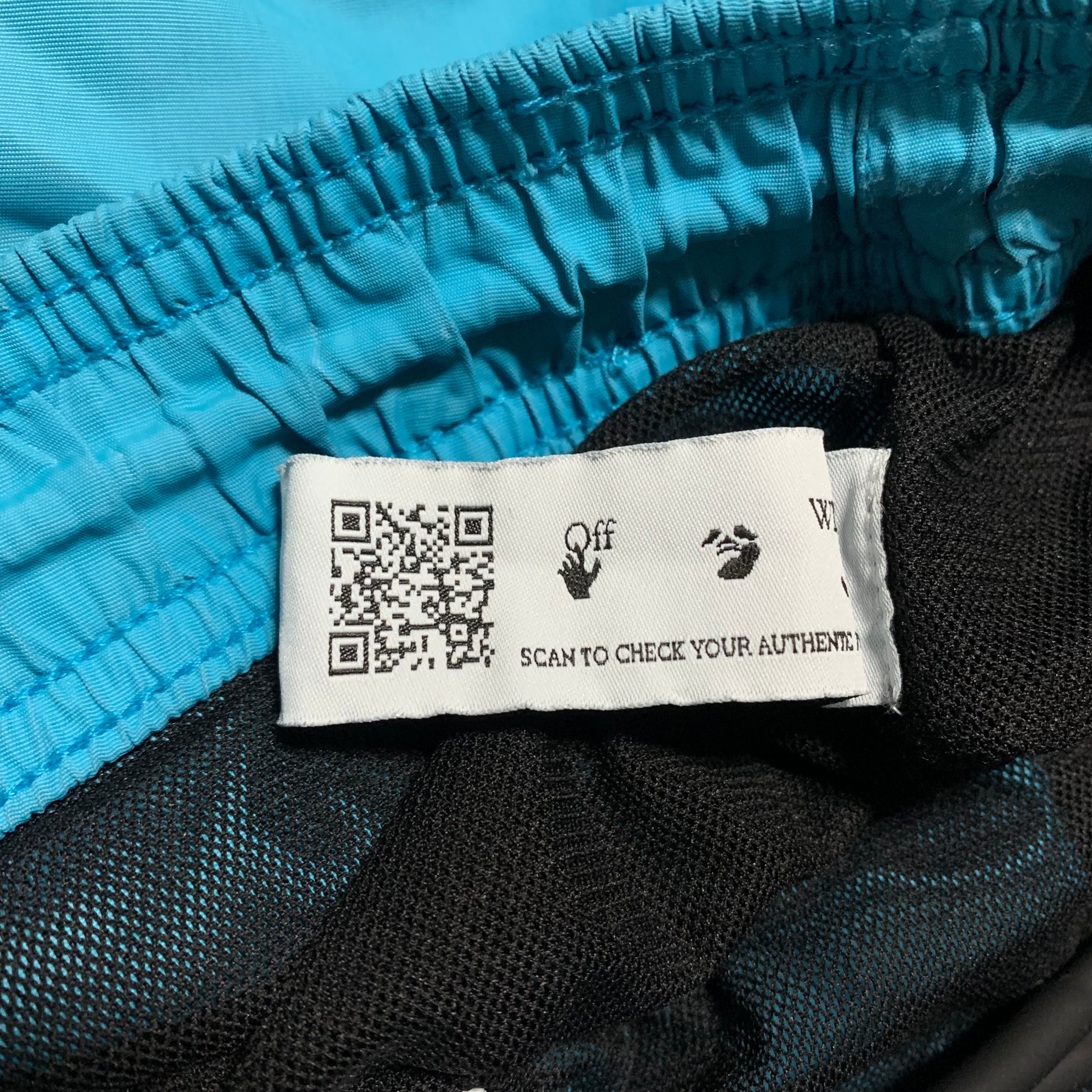 Off White Small Swim Shorts Arrow Graphic Blue Bottoms Virgil Abloh