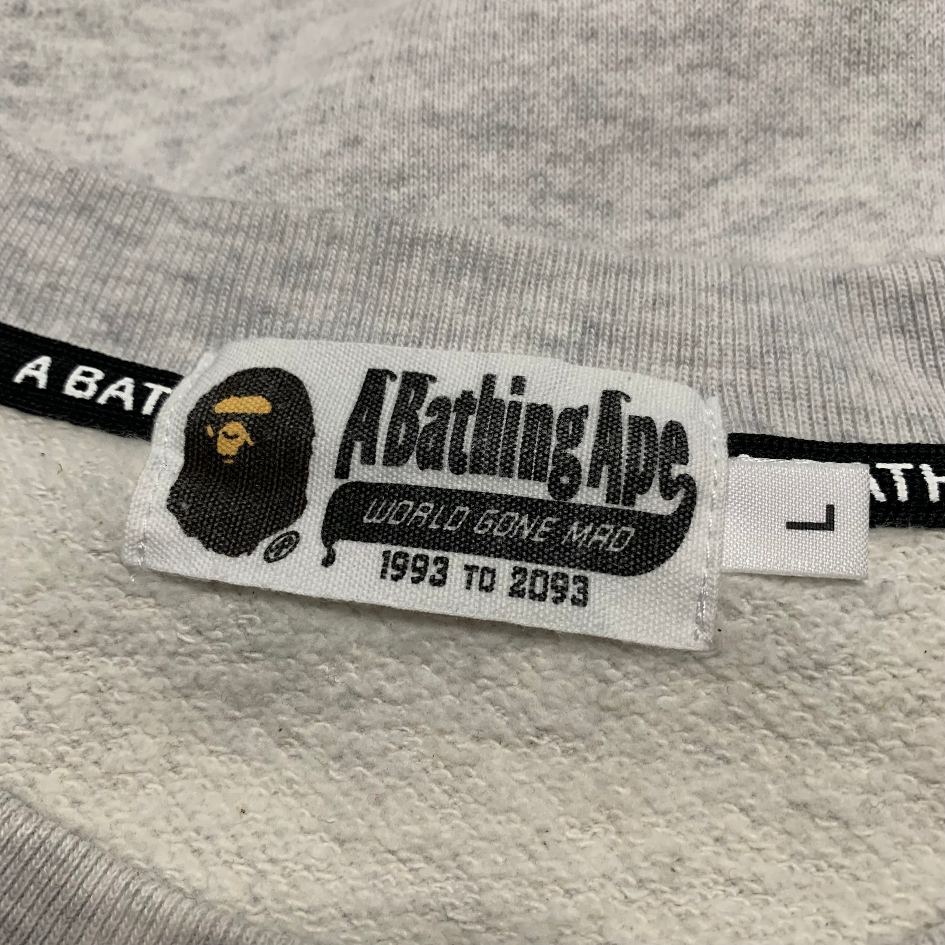 Bape Large ABC Camo Patch Loose Fit Grey Crewneck 2023