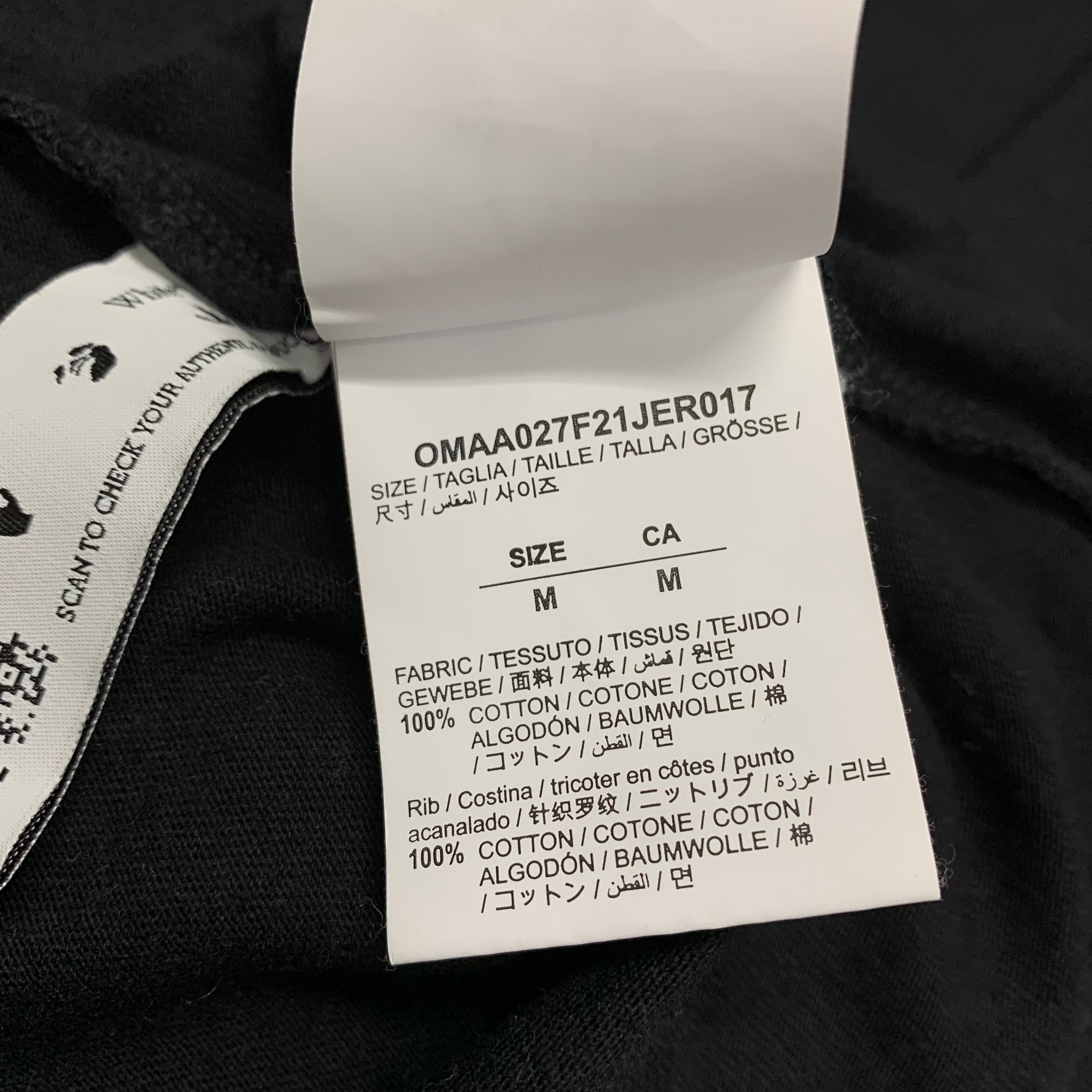 Off White Medium Tee Acrylic Arrows Black T-Shirt Virgil Abloh