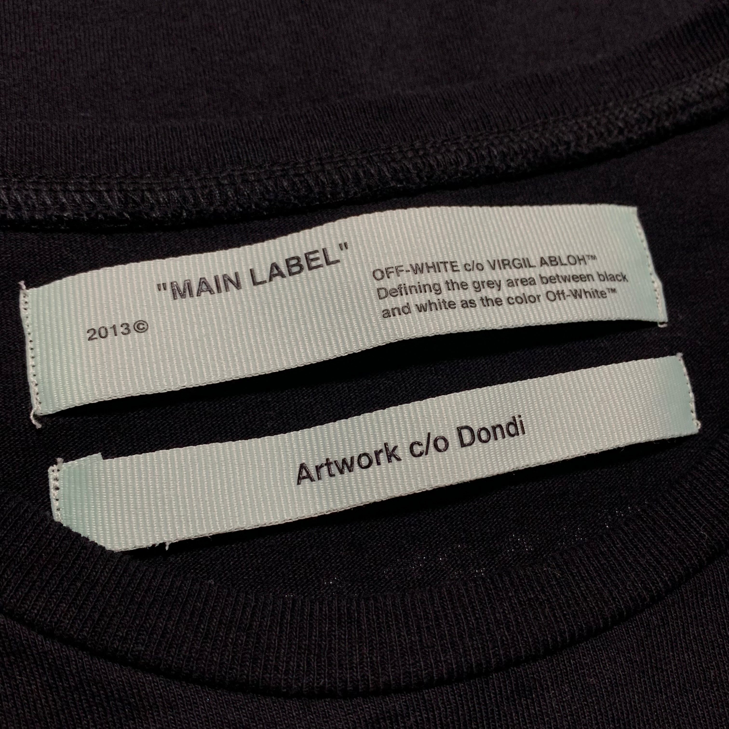 Off White Large Dondi Art Graphic Black Tee Virgil Abloh