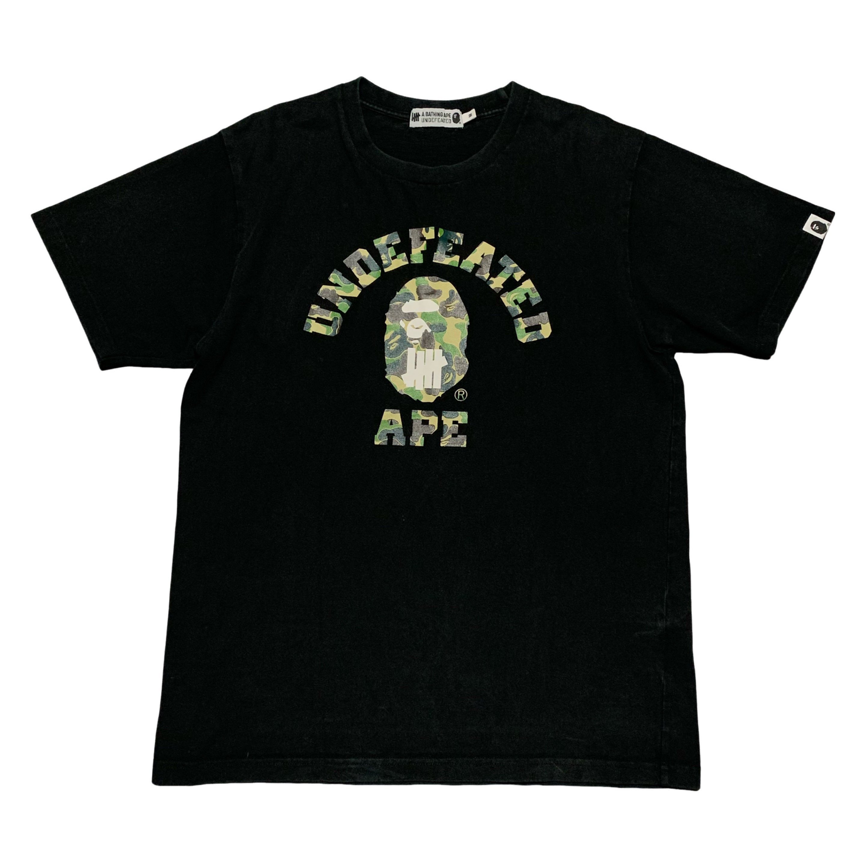 Bape Medium Undefeated Green ABC Camo Black Tee A Bathing Ape