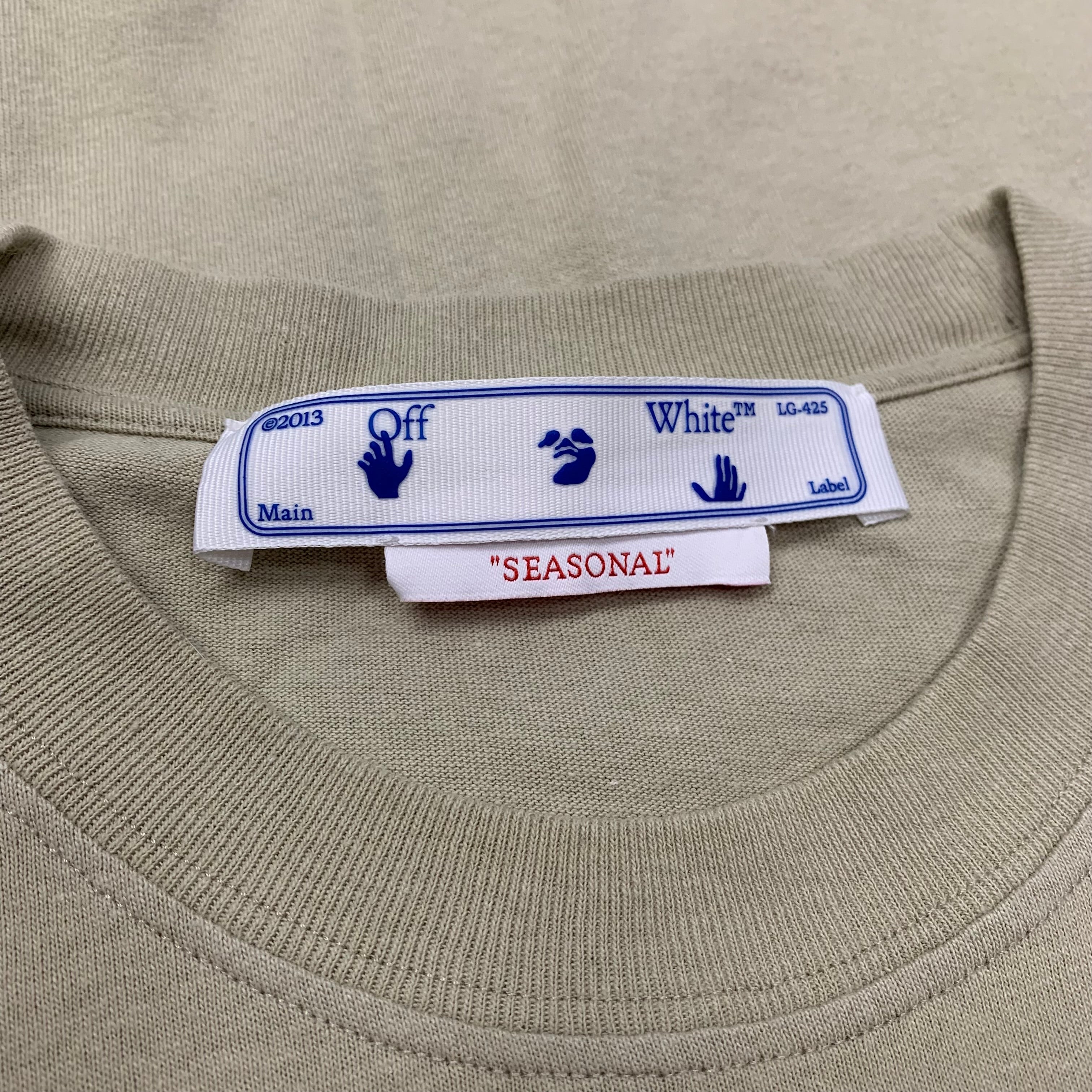 Off White Large Tee Outfit Came From Italy Beige T-Shirt Virgil Abloh