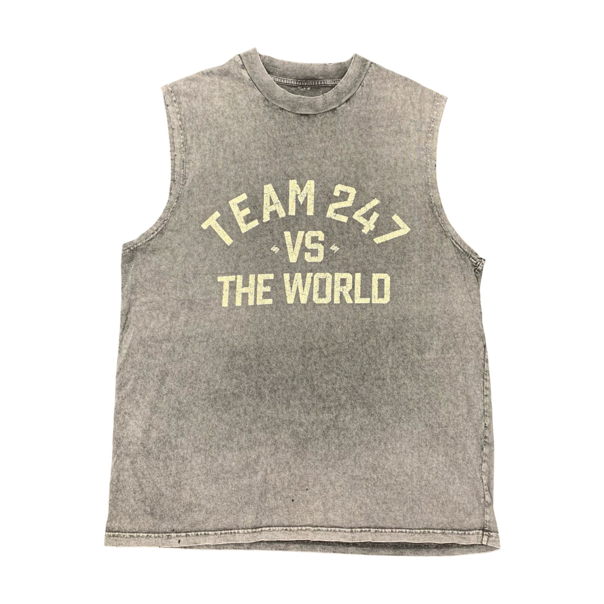 Represent Small Tank Top 247 Vs The World Grey Sleeveless Vest Distressed
