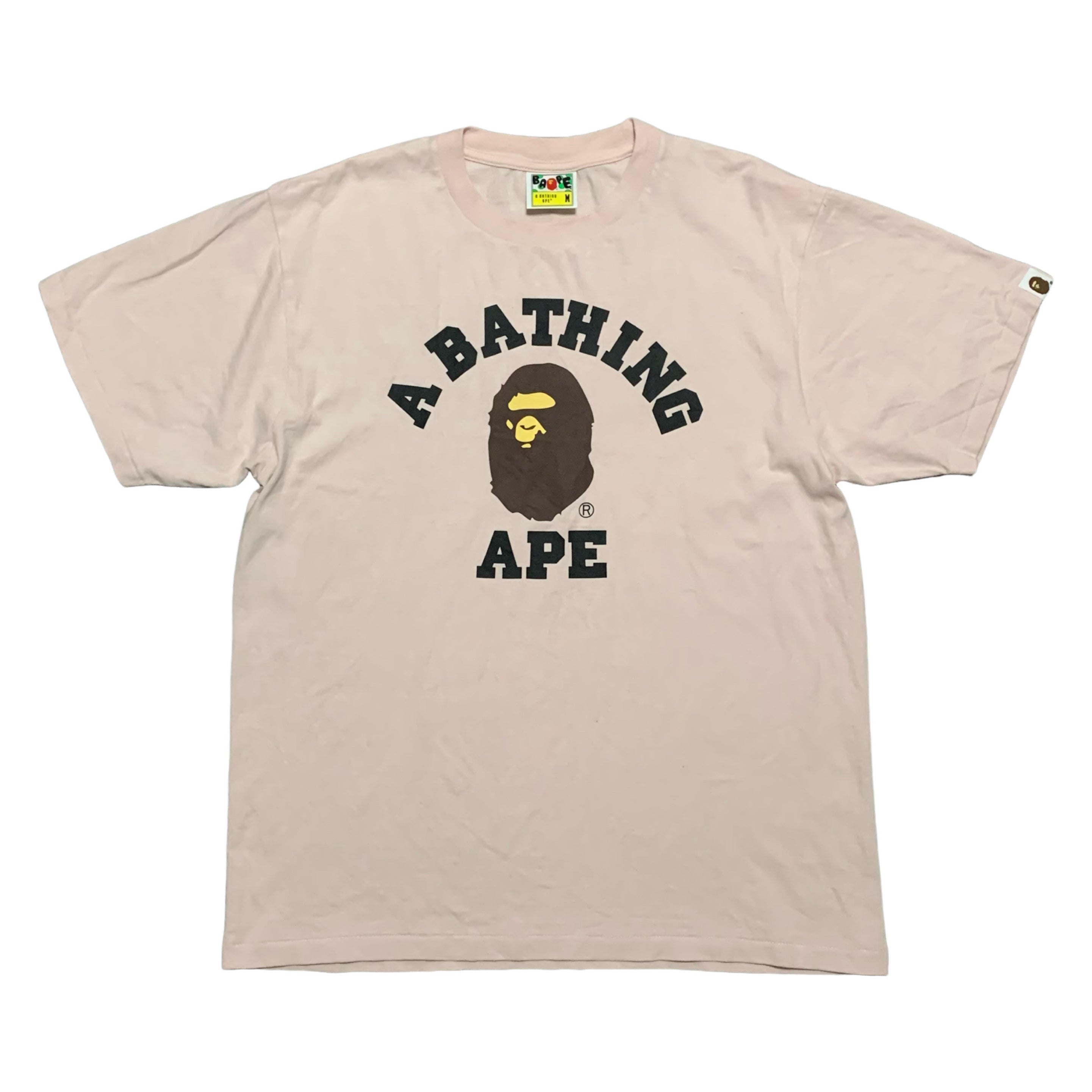 Bape Medium College Pink Tee A Bathing Ape