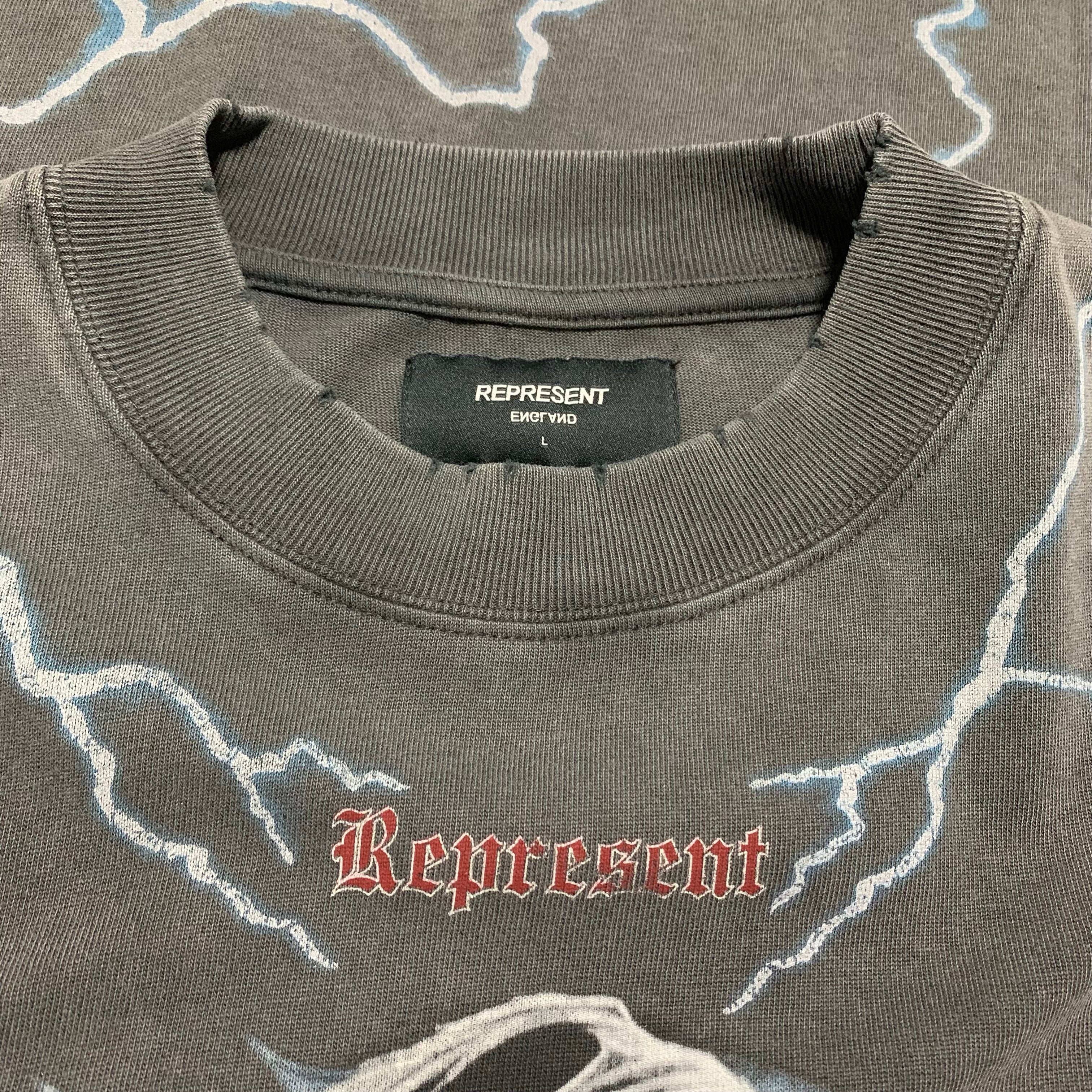 Represent Large Louder Than Hell Vintage Grey Tee