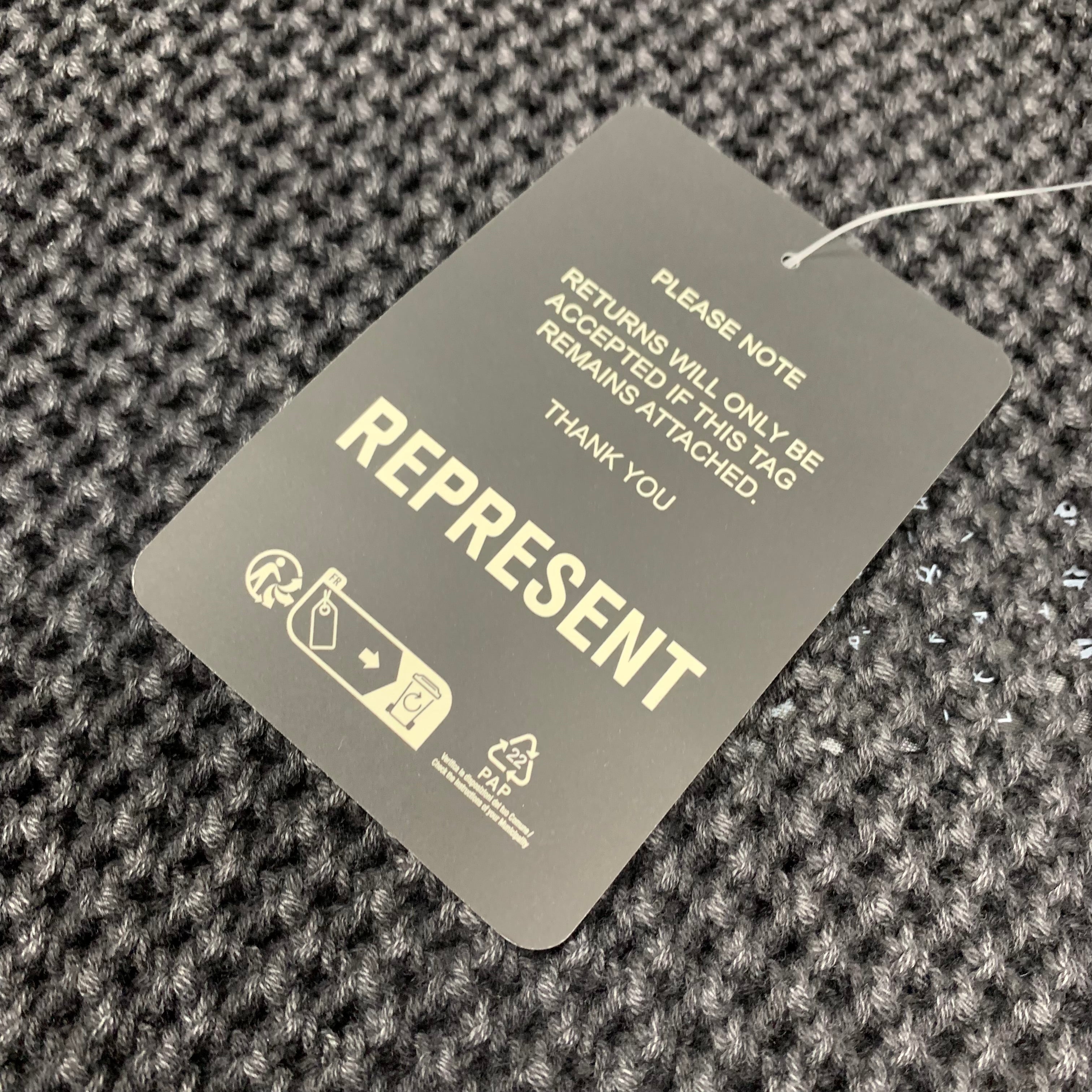 Represent Medium Sweater Open Gauge Knit Jet Black Sweater (RRP £170)