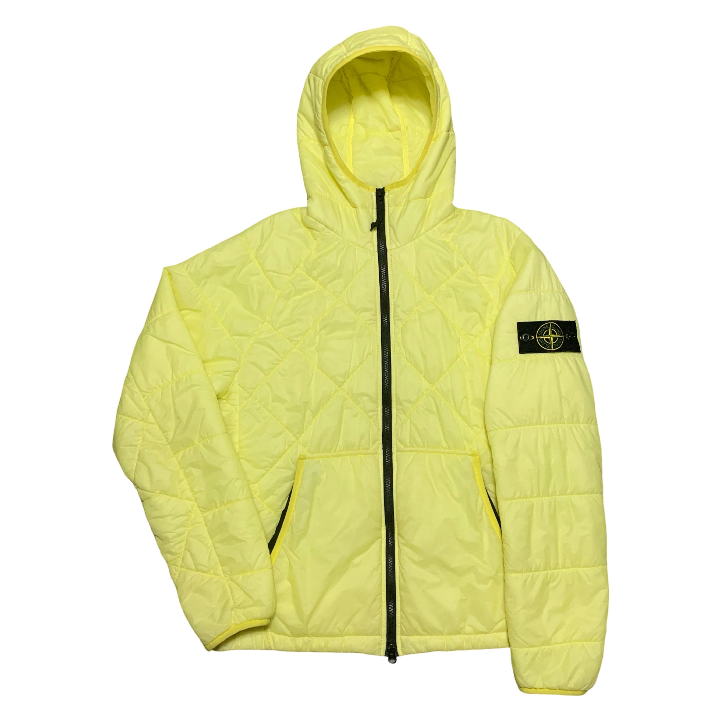 Stone Island Medium Yellow Garment Dyed Quilted Micro Yarn Hooded Jacket 2019