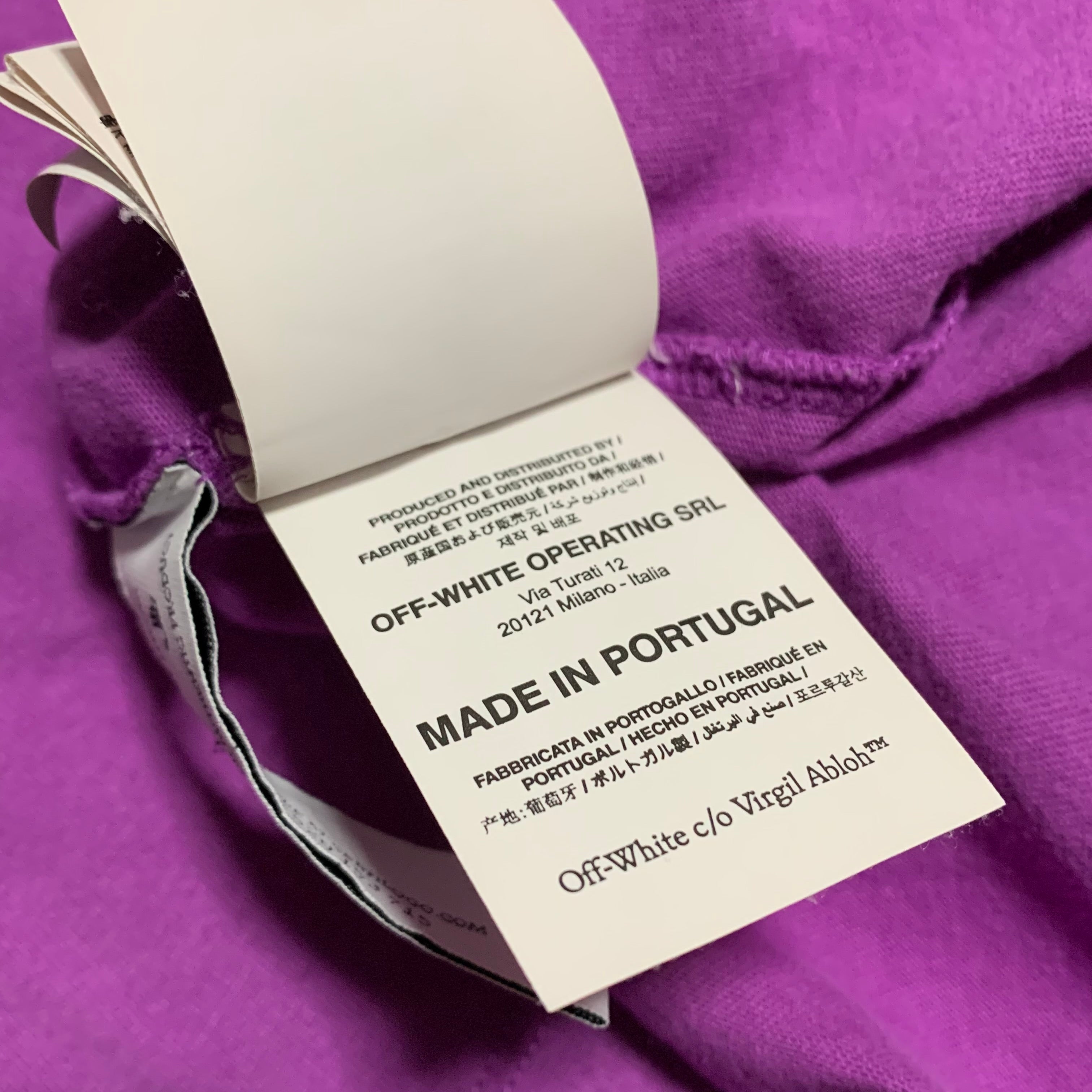Off White Large Diag Tab Purple Tee Virgil Abloh