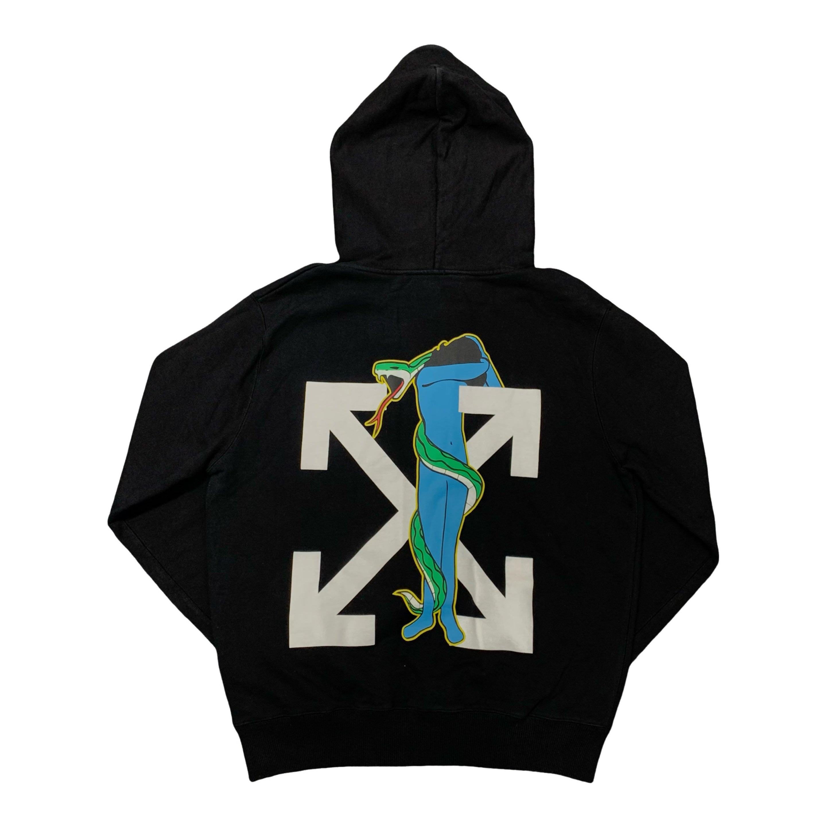 Off White Large Hoodie Adam Is Eve Arrows Black Hoodie Virgil Abloh