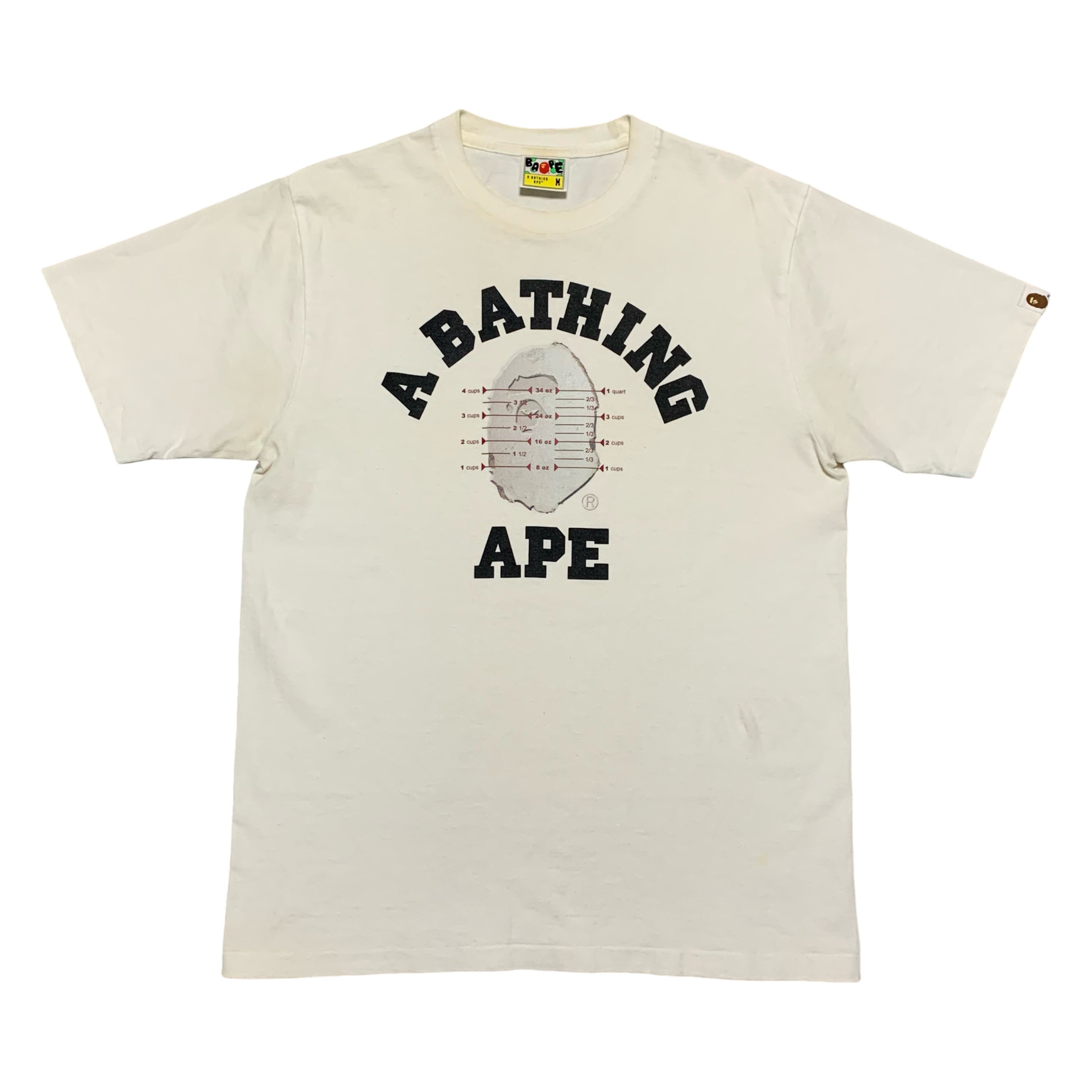 Bape Medium Pusha T College White Tee A Bathing Ape