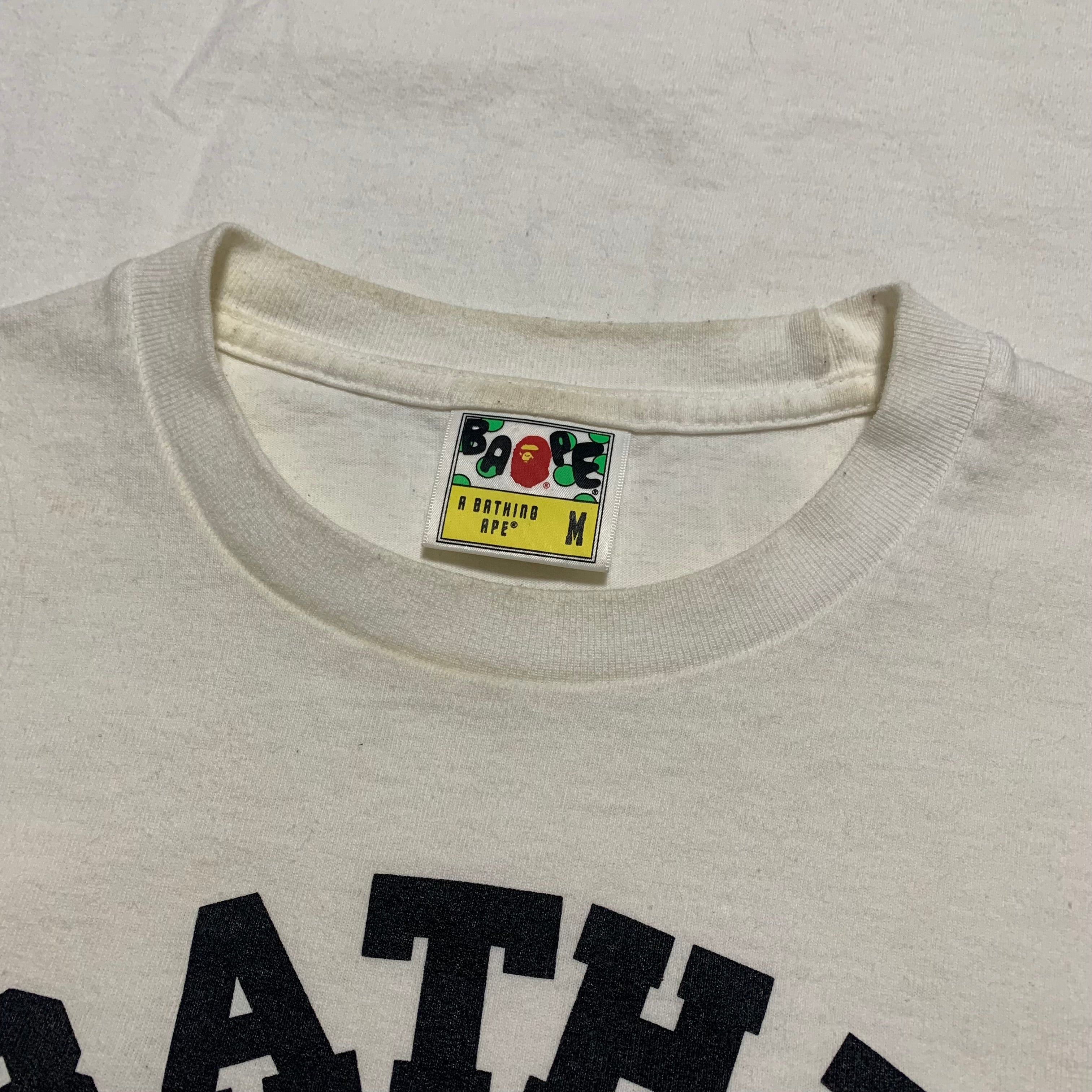 Bape Medium Pusha T College White Tee A Bathing Ape