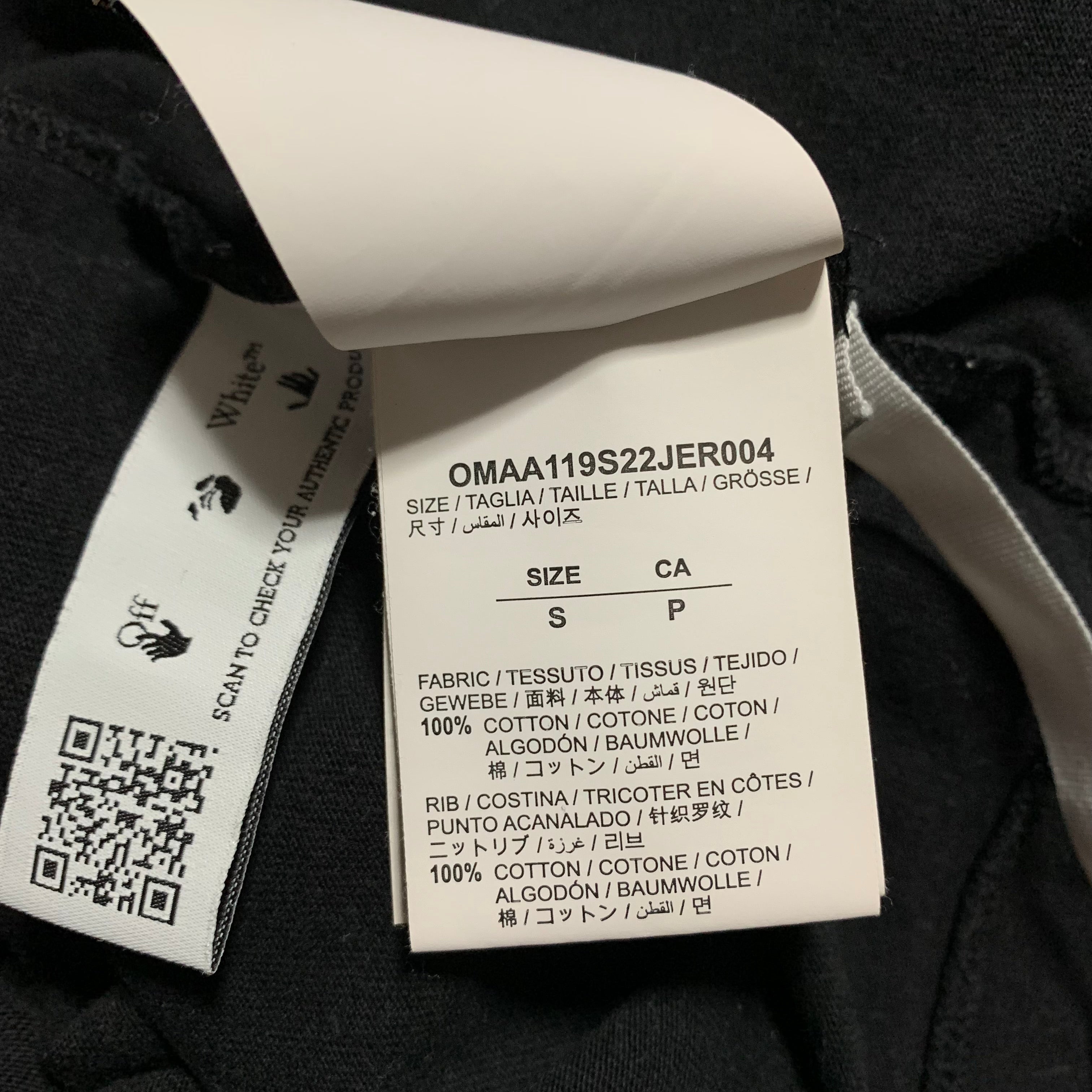 Off White Small Caravaggio Back Graphic Black Tee Virgil Abloh