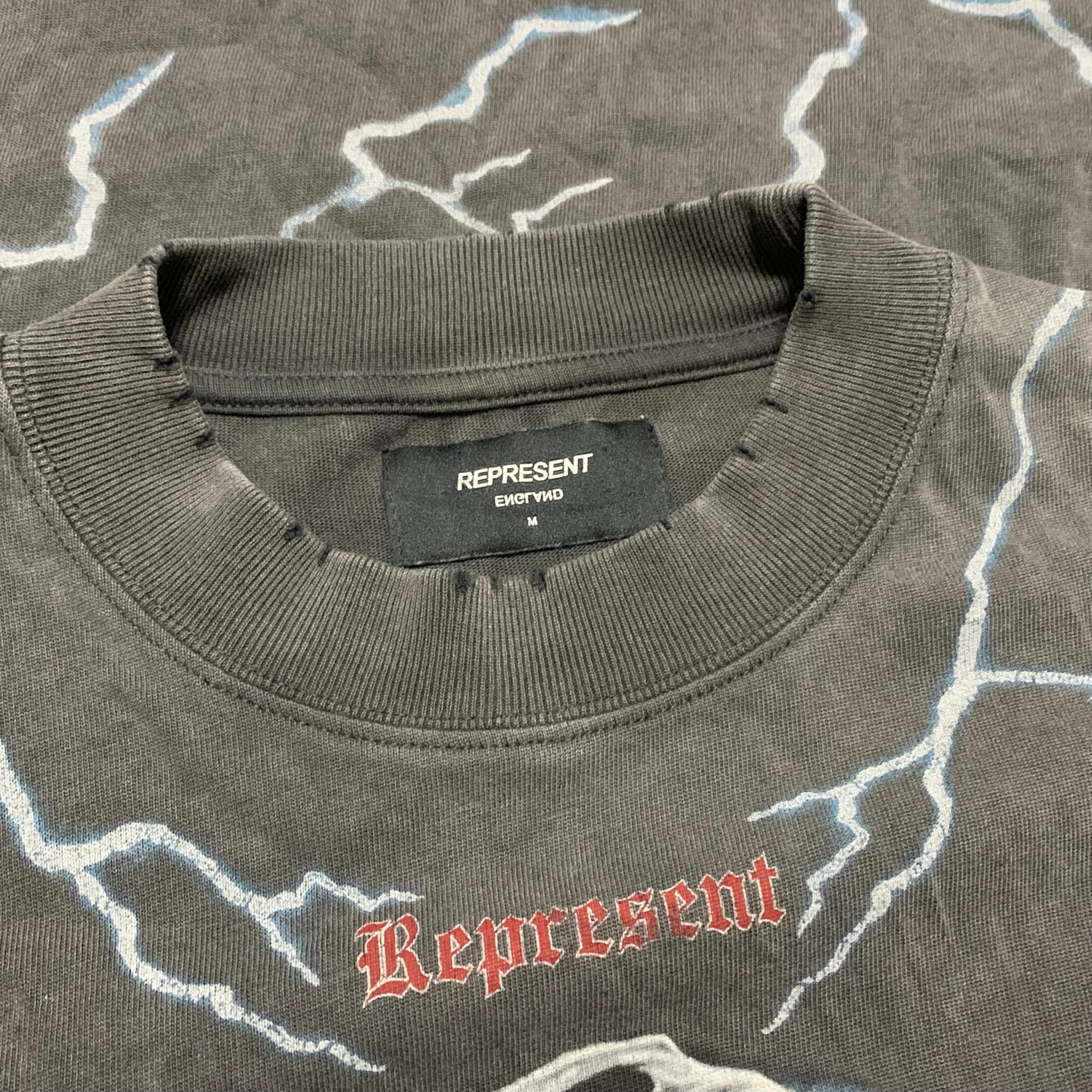 Represent Medium Louder Then Hell Vintage Grey Tee