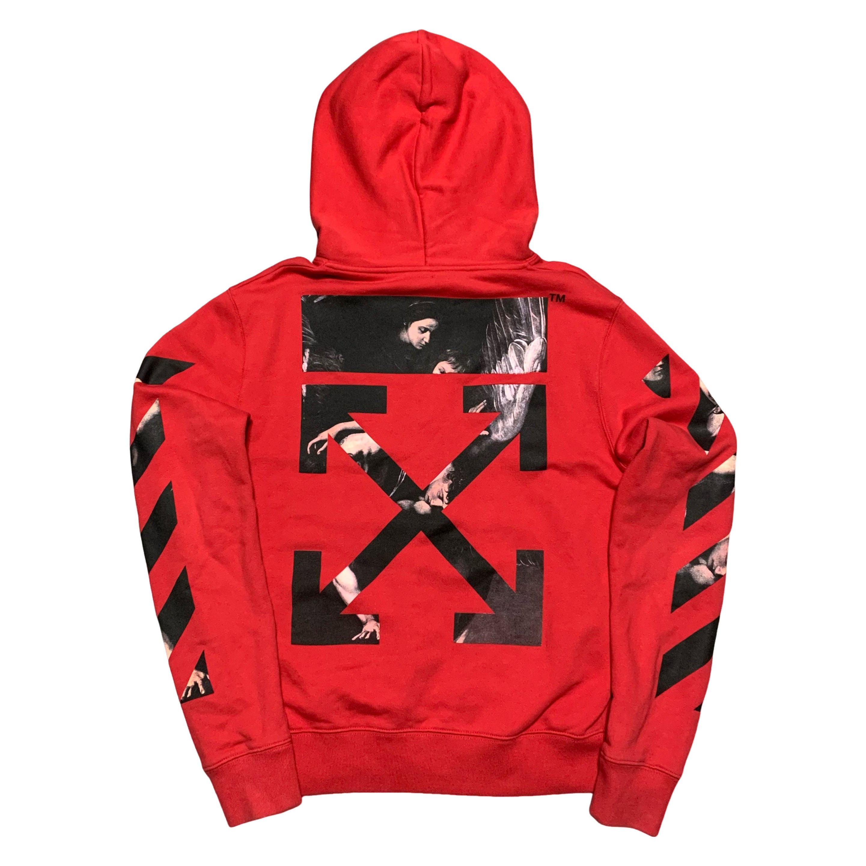 Off White Small Caravaggio Arrows Red Hoodie Virgil Abloh