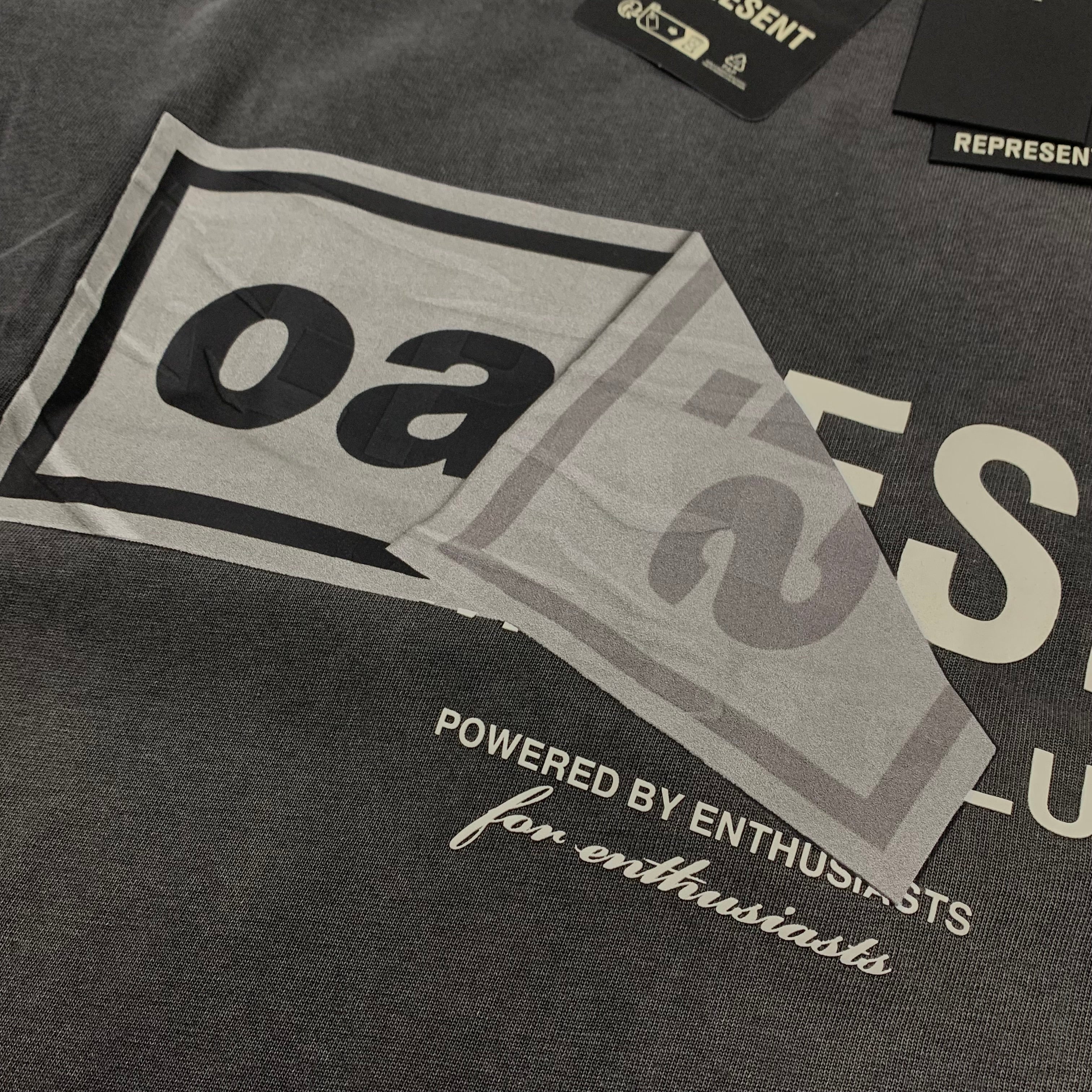 Represent Large Tee Oasis Owners Club Stained Black T-Shirt