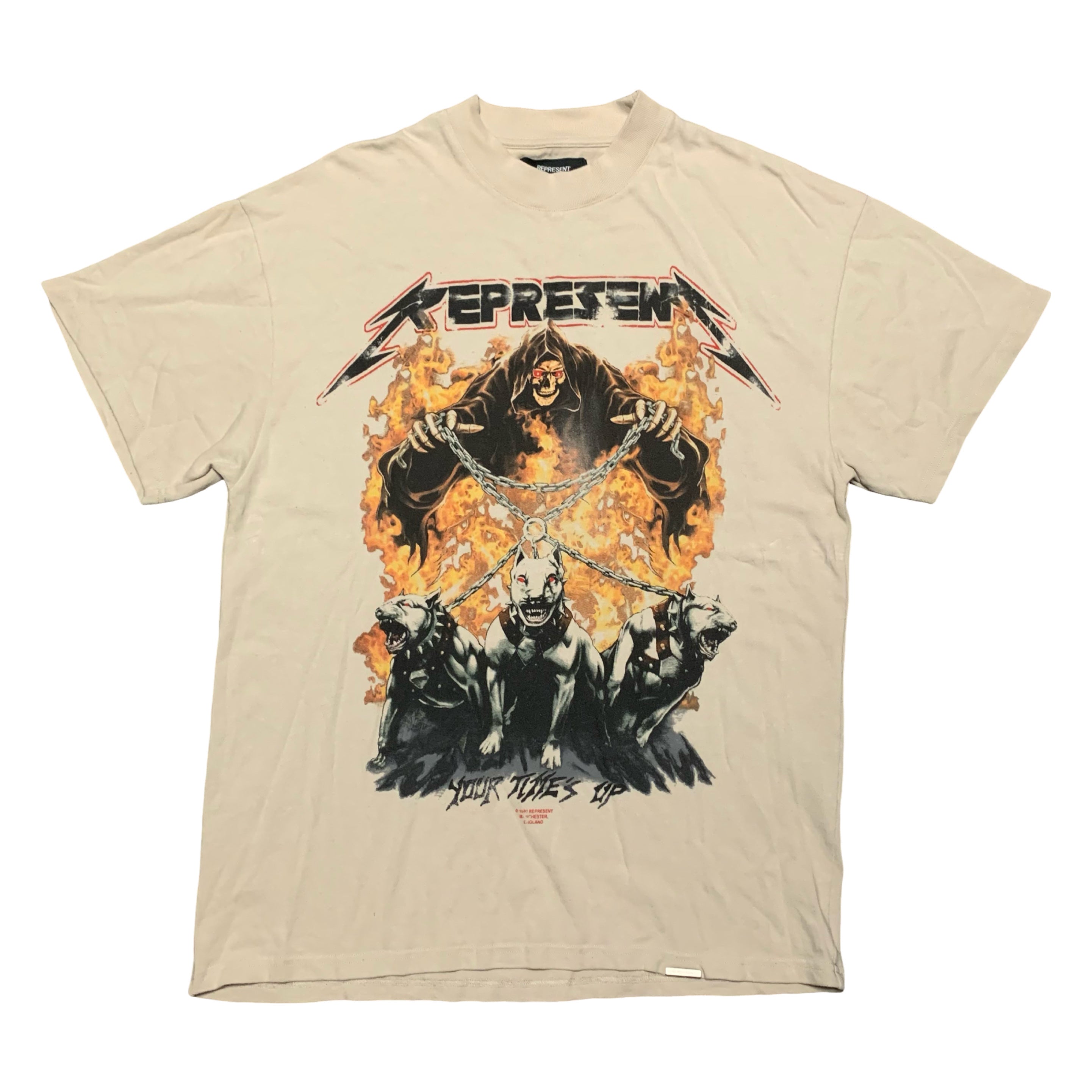 Represent Small Your Times Up Vintage White Tee