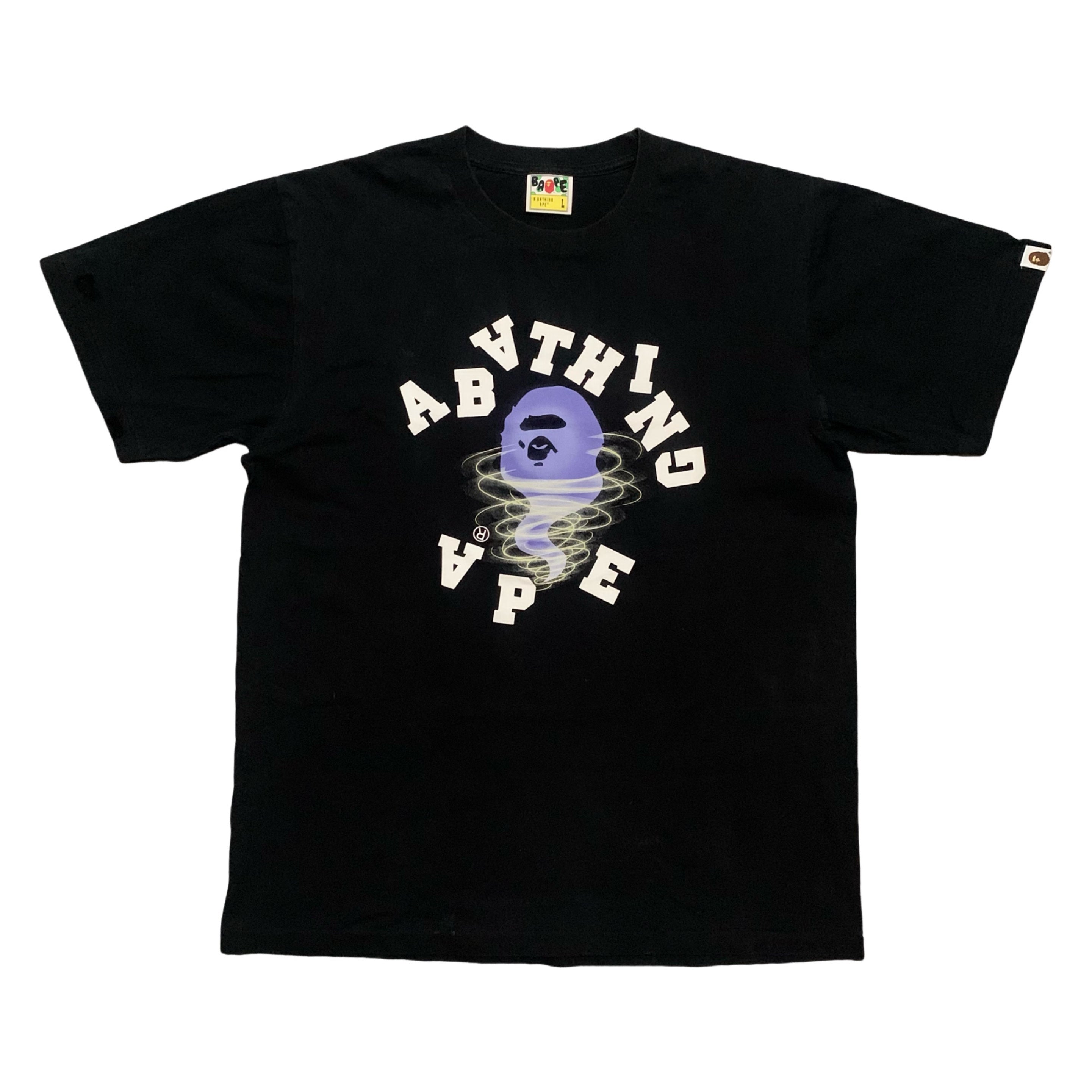 Bape Medium Storm Broken College Black Tee A Bathing Ape