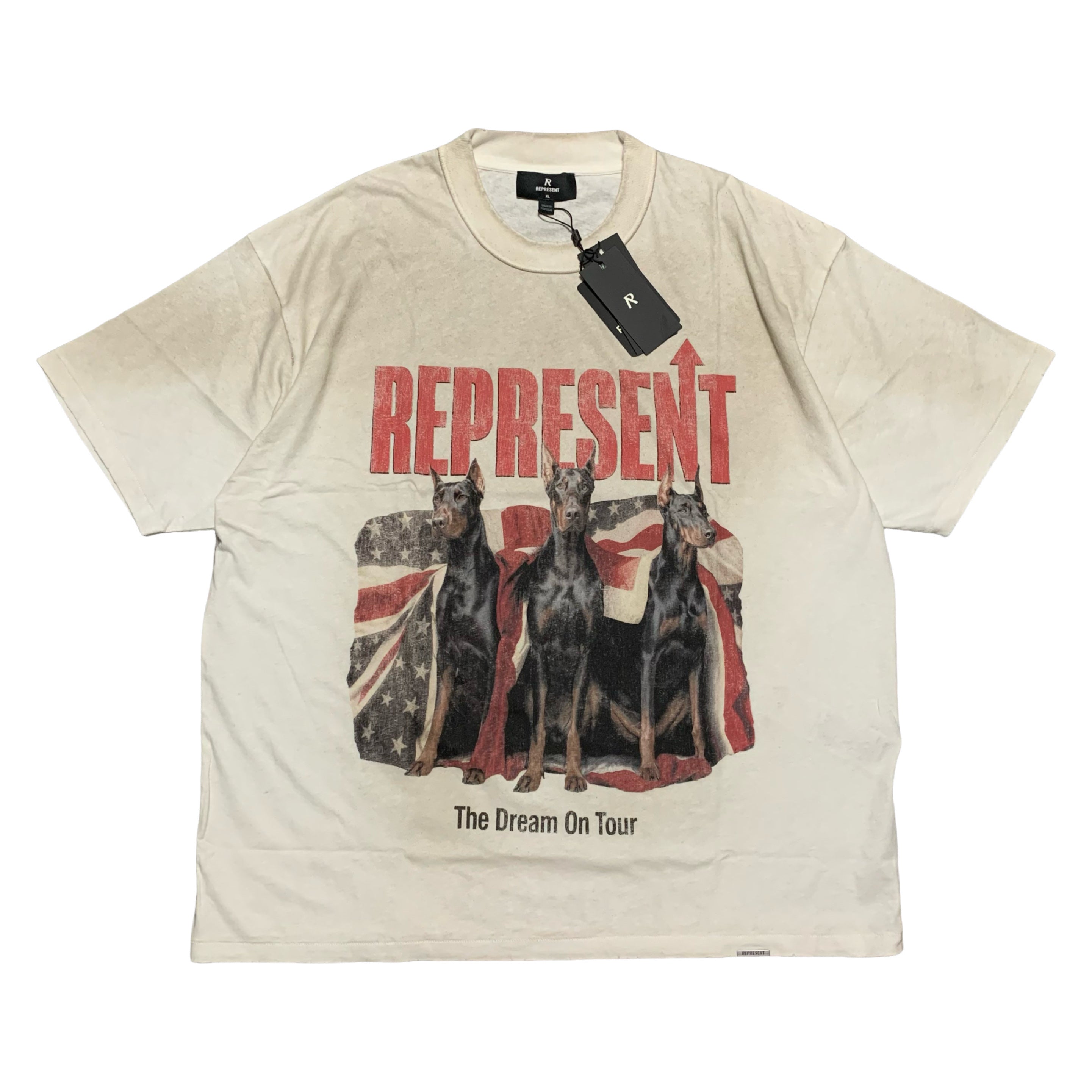 Represent XL Dream On Tour Washed Ecru White Tee