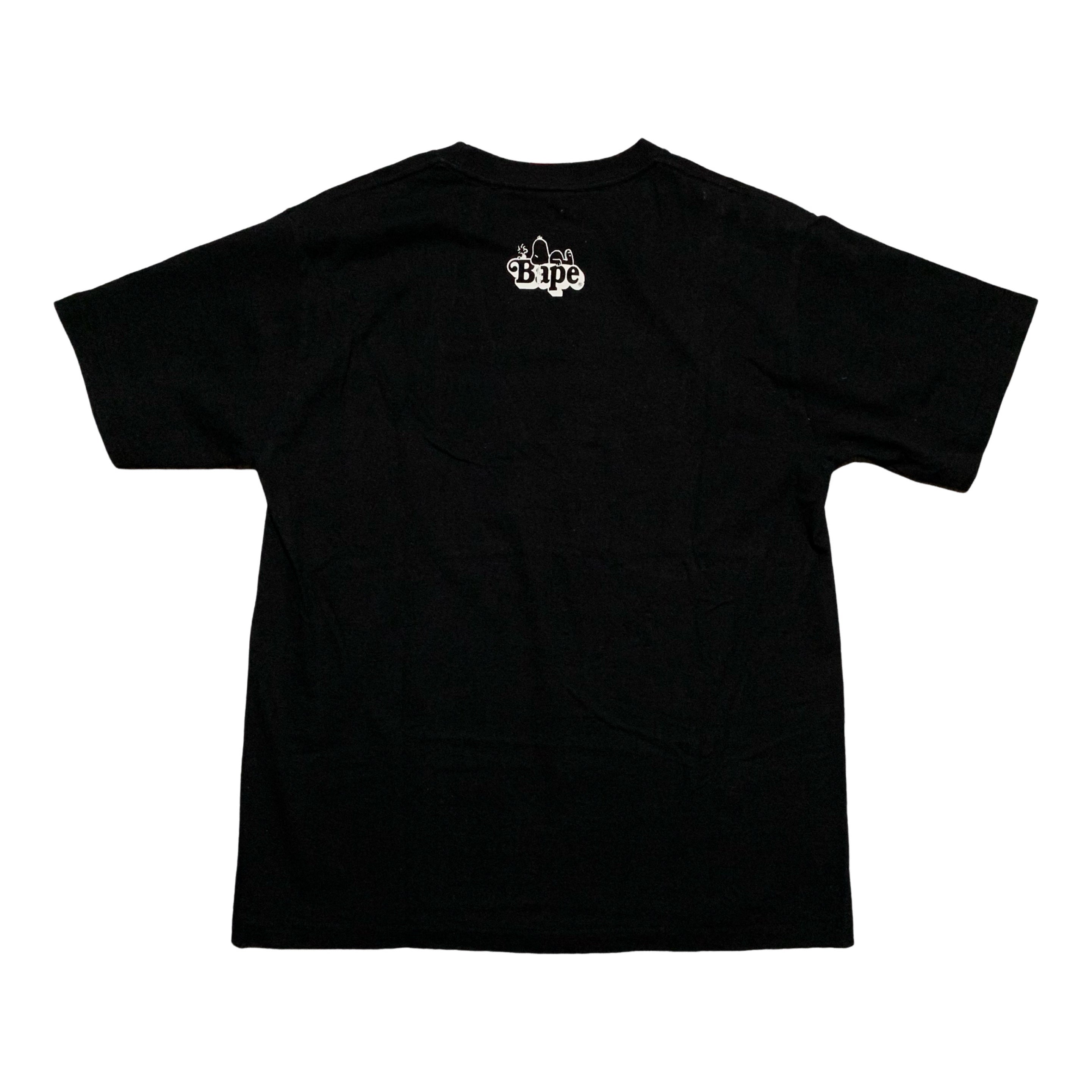 Bape Medium Snoopy Peanut College Black Tee A Bathing Ape