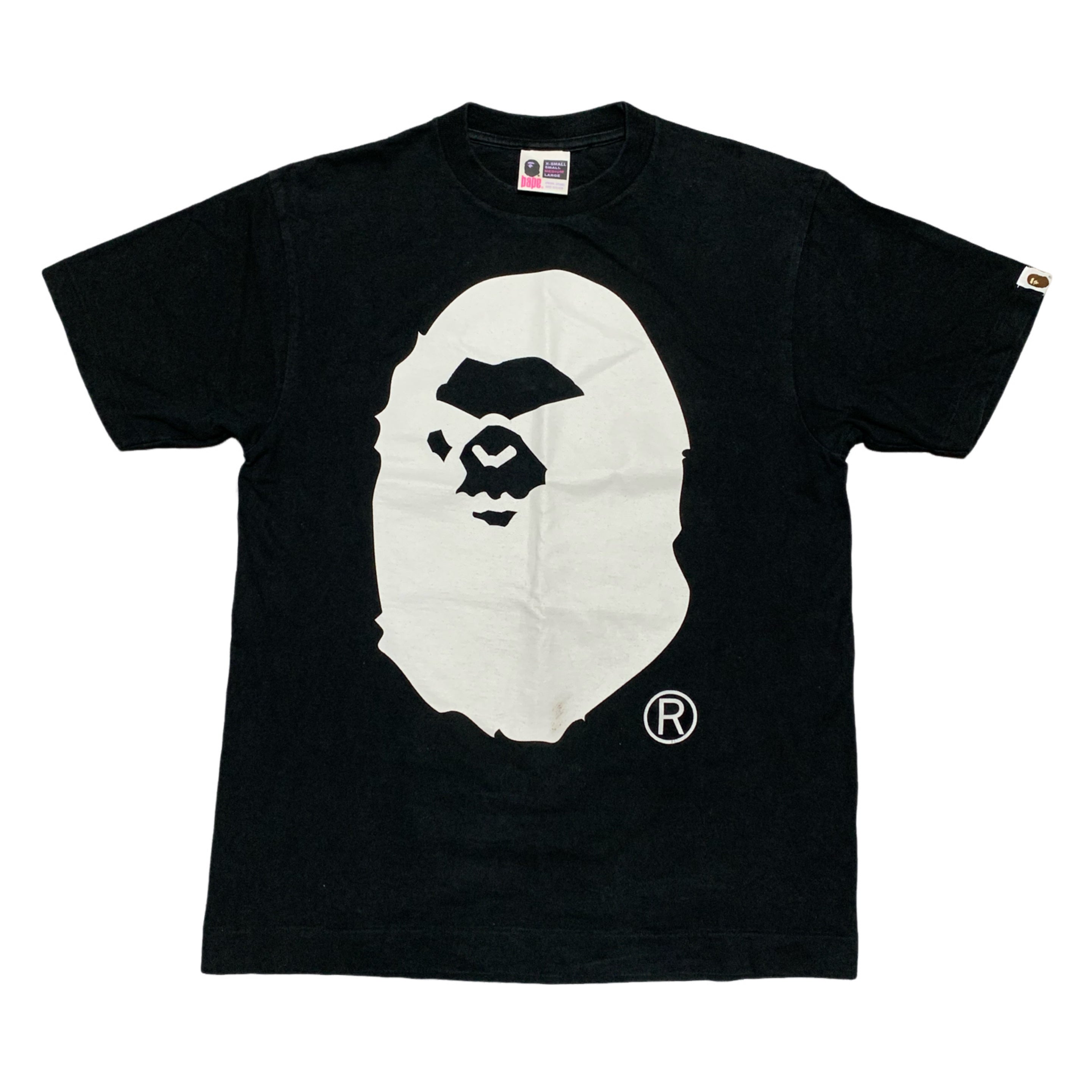 Bape Medium Big Ape Head Mad Face Black Tee Vintage OG