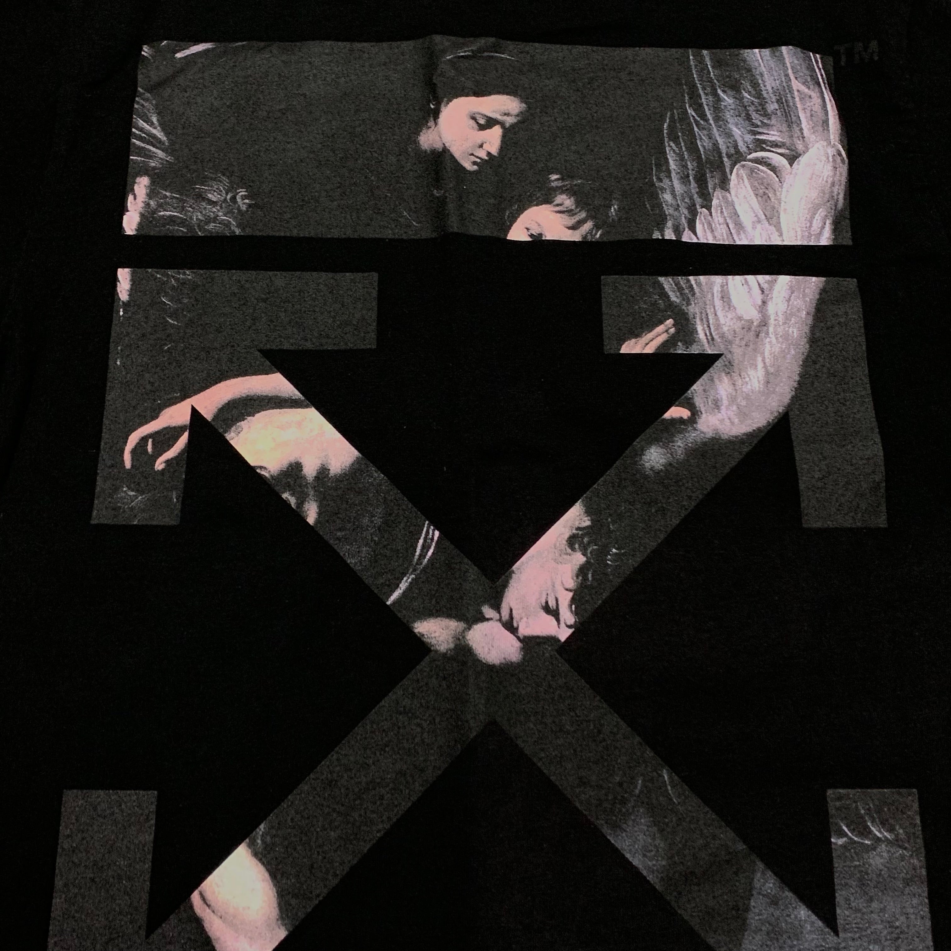 Off White XS Caravaggio Arrows Black Tee Virgil Abloh