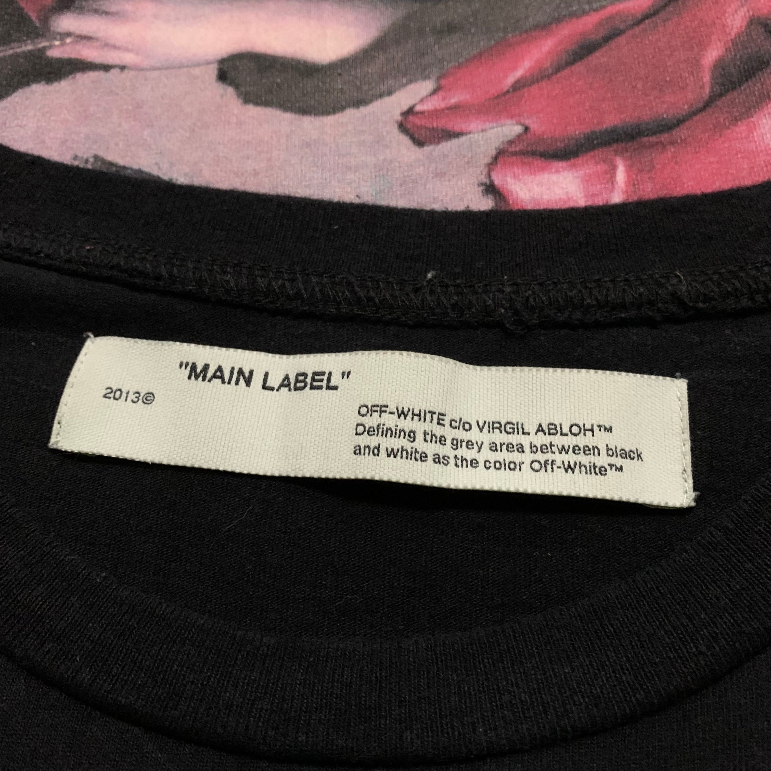 Off White Large Mariana De Silva Painting Black Tee Virgil Abloh (OMAA027E19185005)