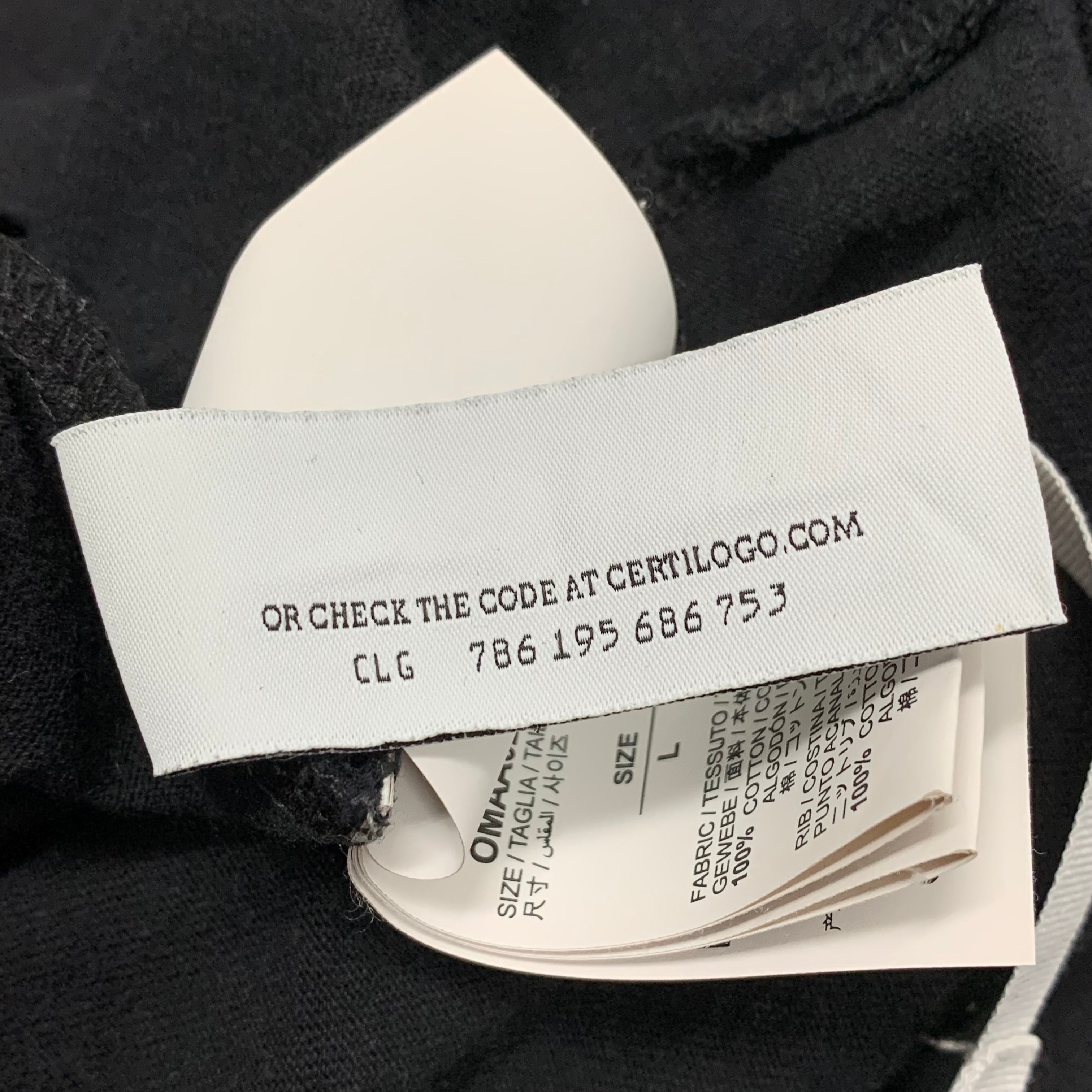 Off White Large Tee Caravaggio Arrows Black T-Shirt Virgil Abloh