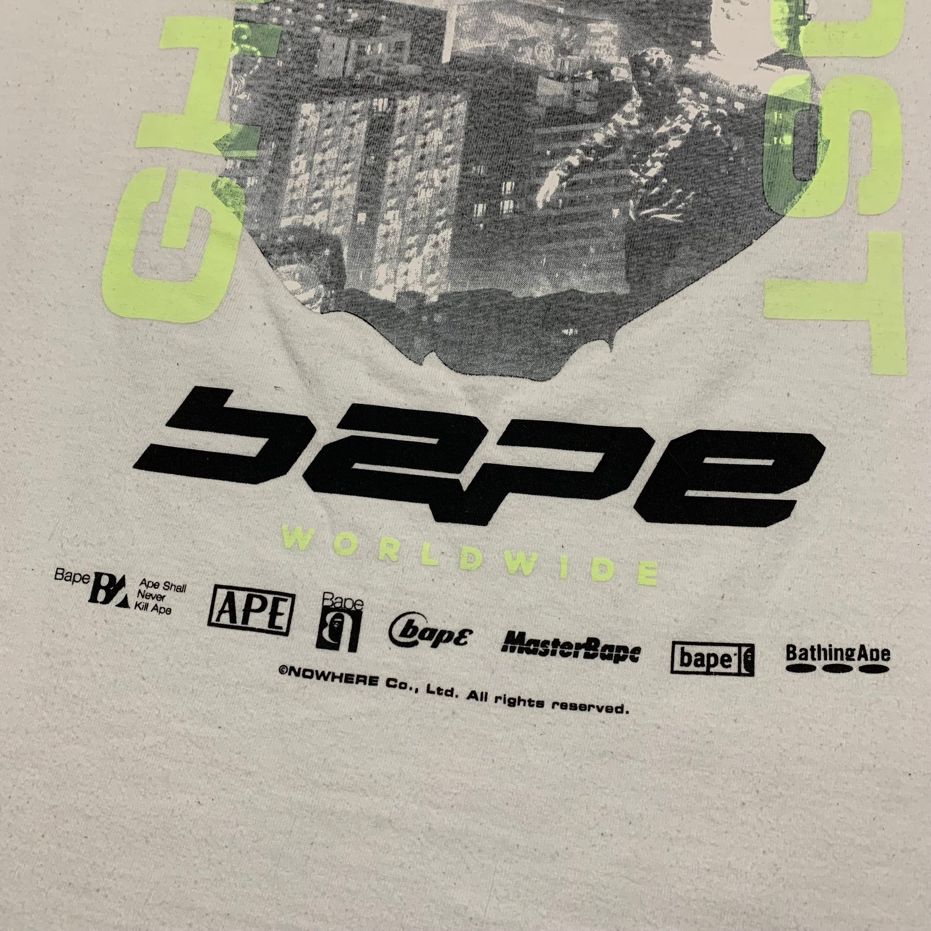 Bape Large Ghost Back Graphic White Tee A Bathing Ape