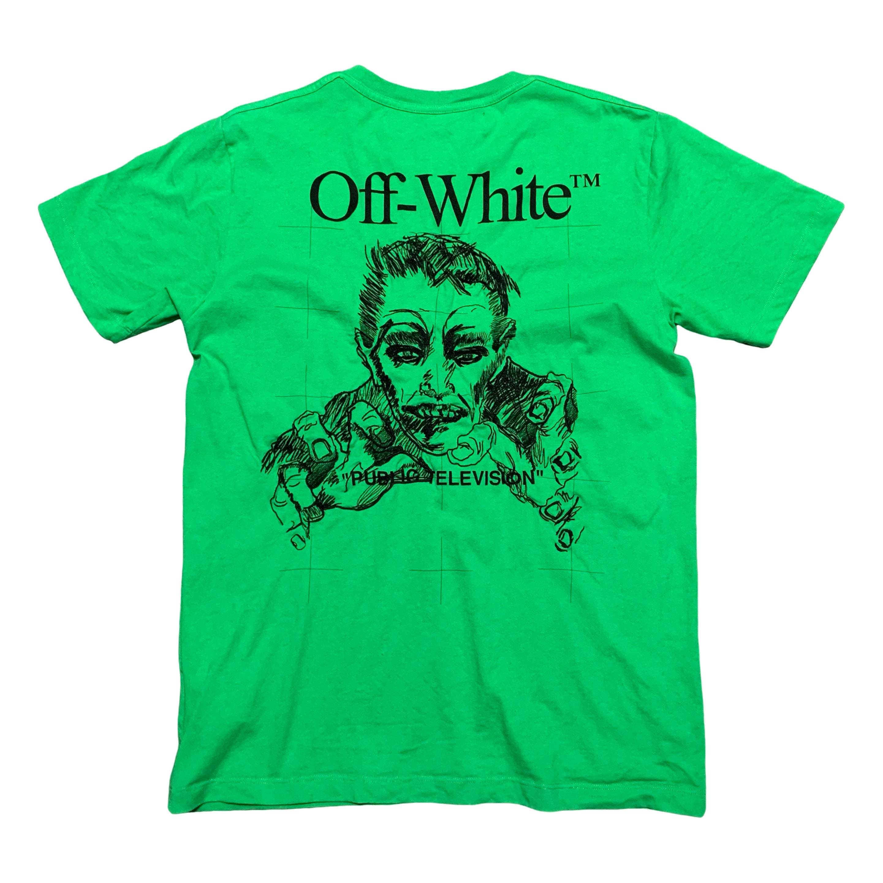 Off White Medium Public Television Green Tee Virgil Abloh