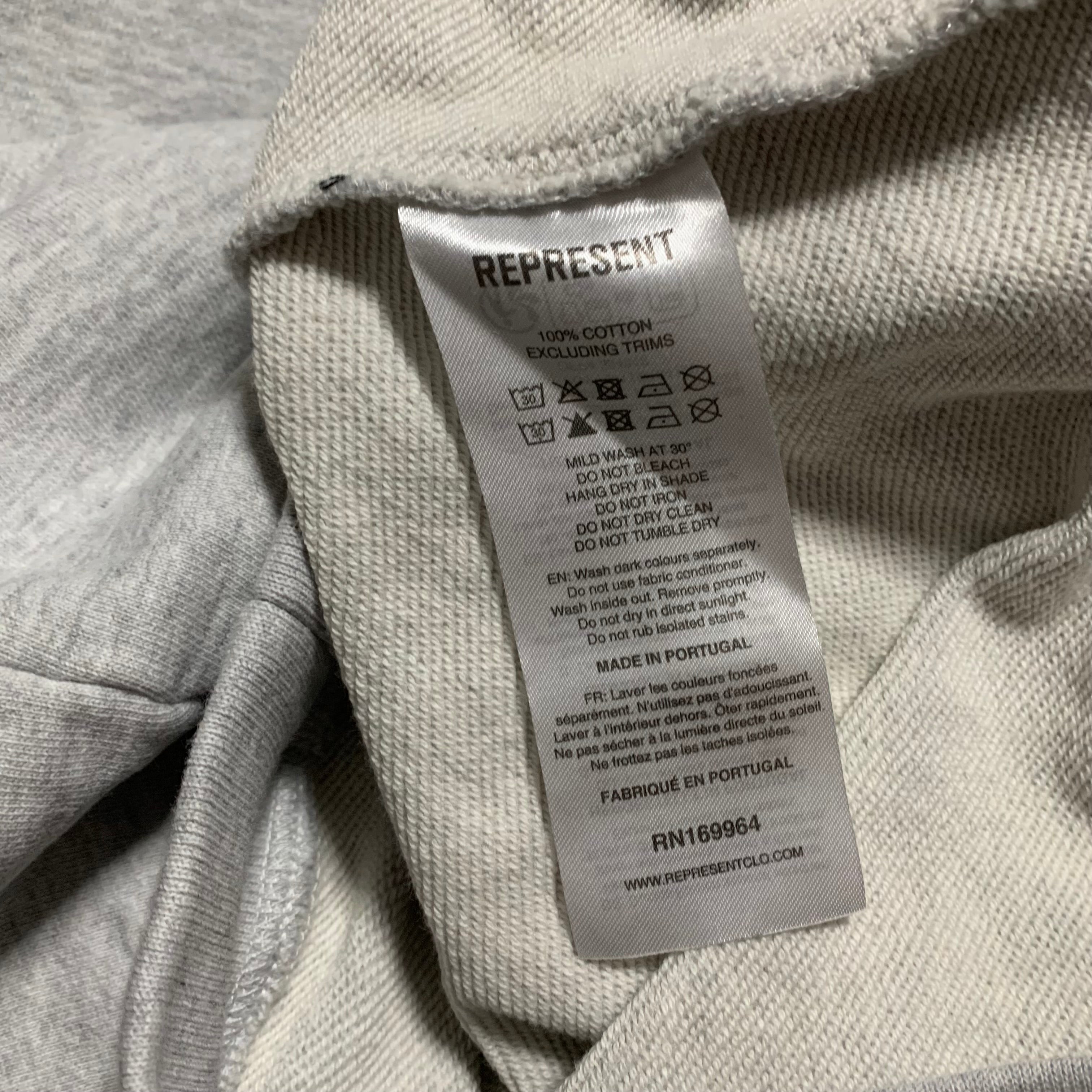 Represent Small Initial Ice Grey Marl Oversized Sweater Sweatshirt Crewneck