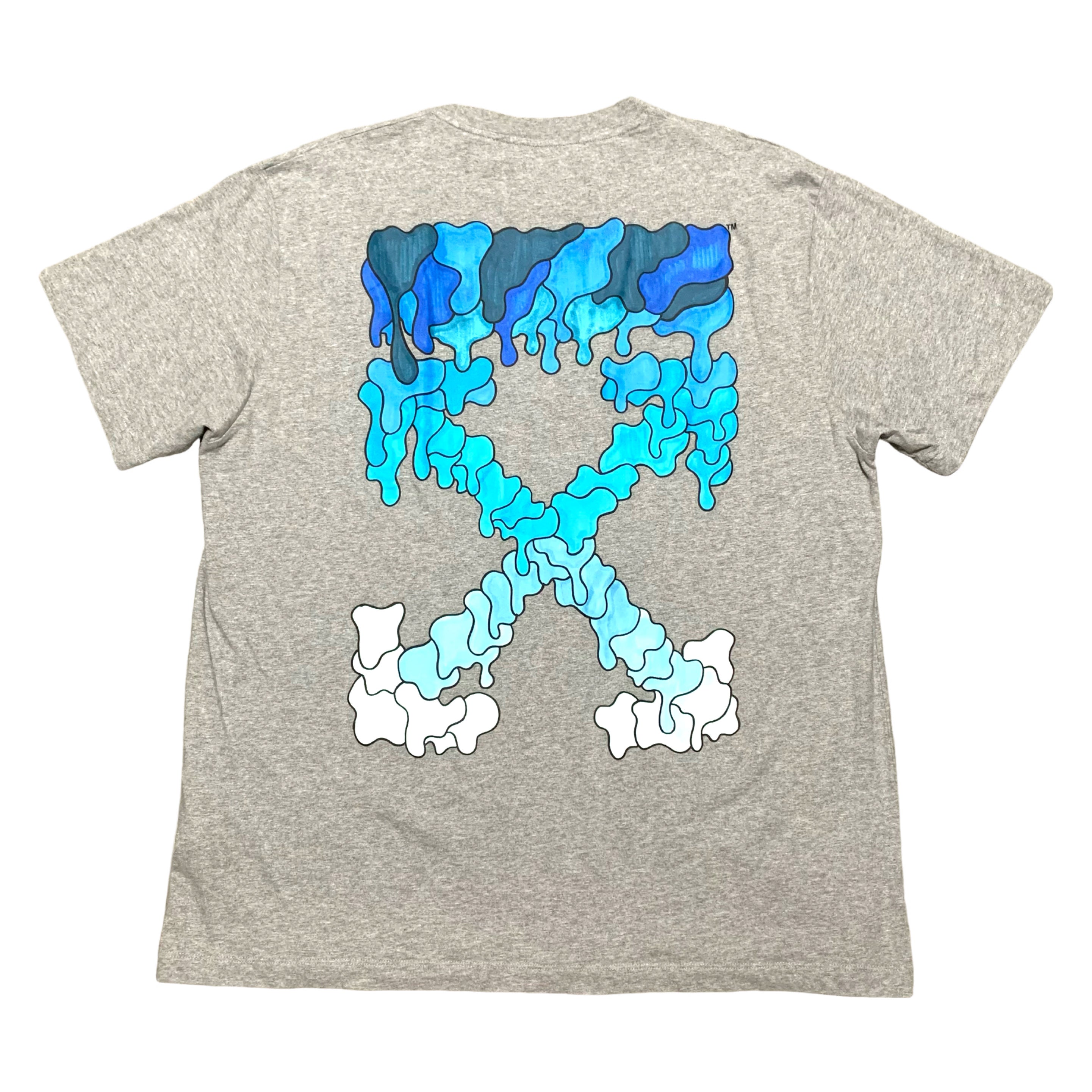Off White Large Blue Marker Grey Tee Virgil Abloh