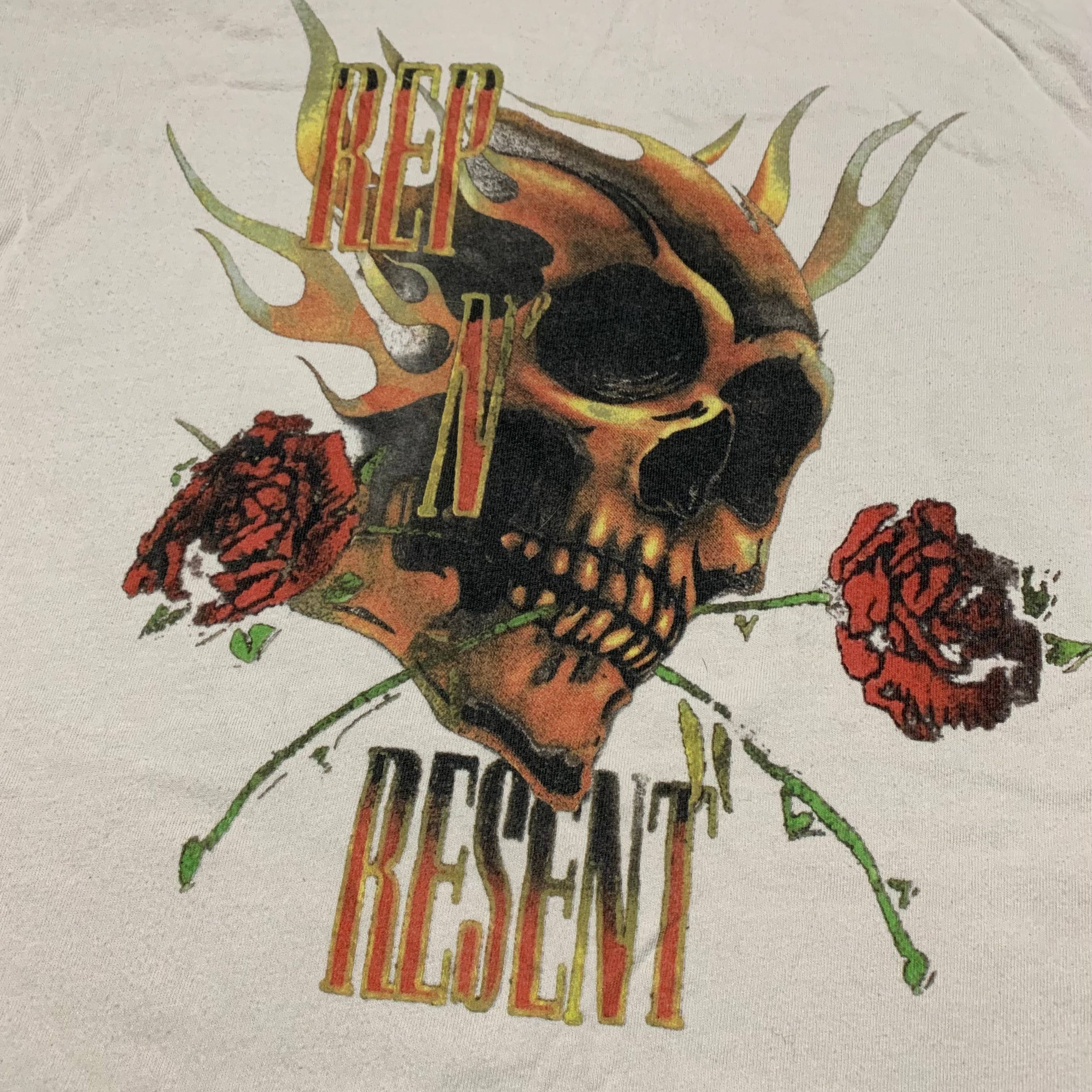 Represent Large Rep N Resent Vintage White Tee