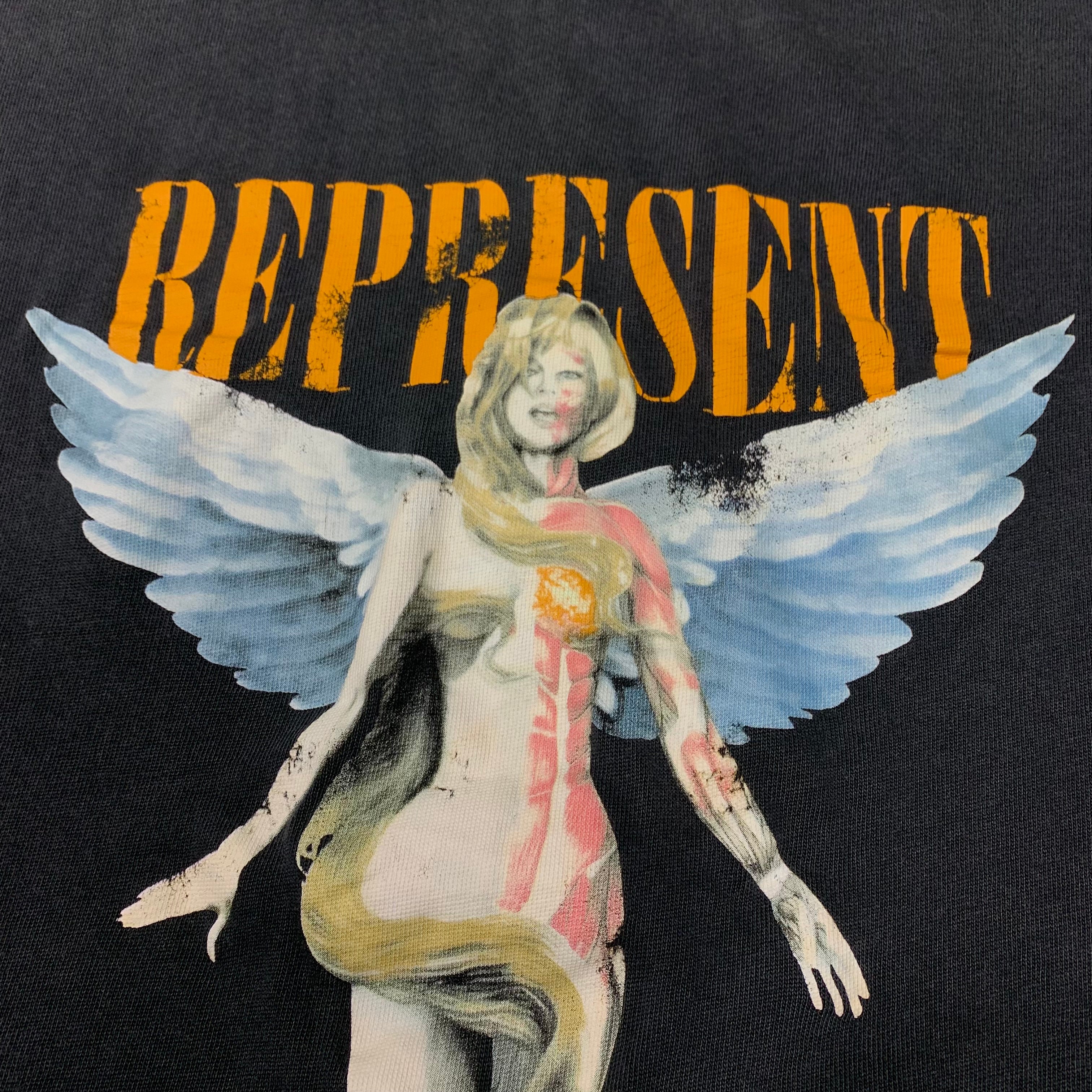 Represent Medium Tee Reborn Aged Black T-Shirt