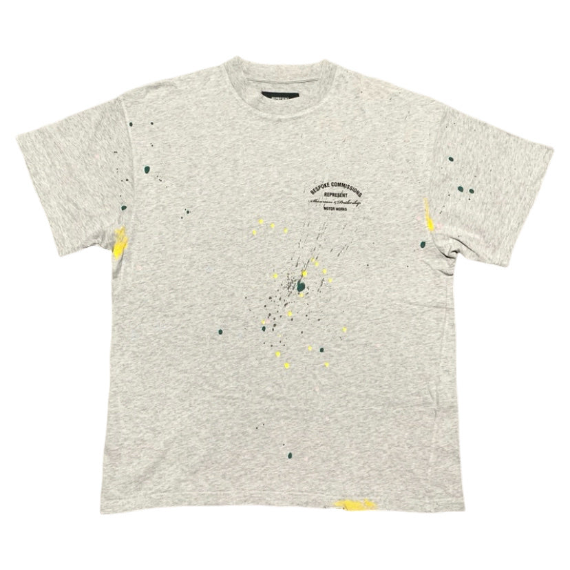 Represent Small Bespoke Commissions Grey Tee Paint Splatter