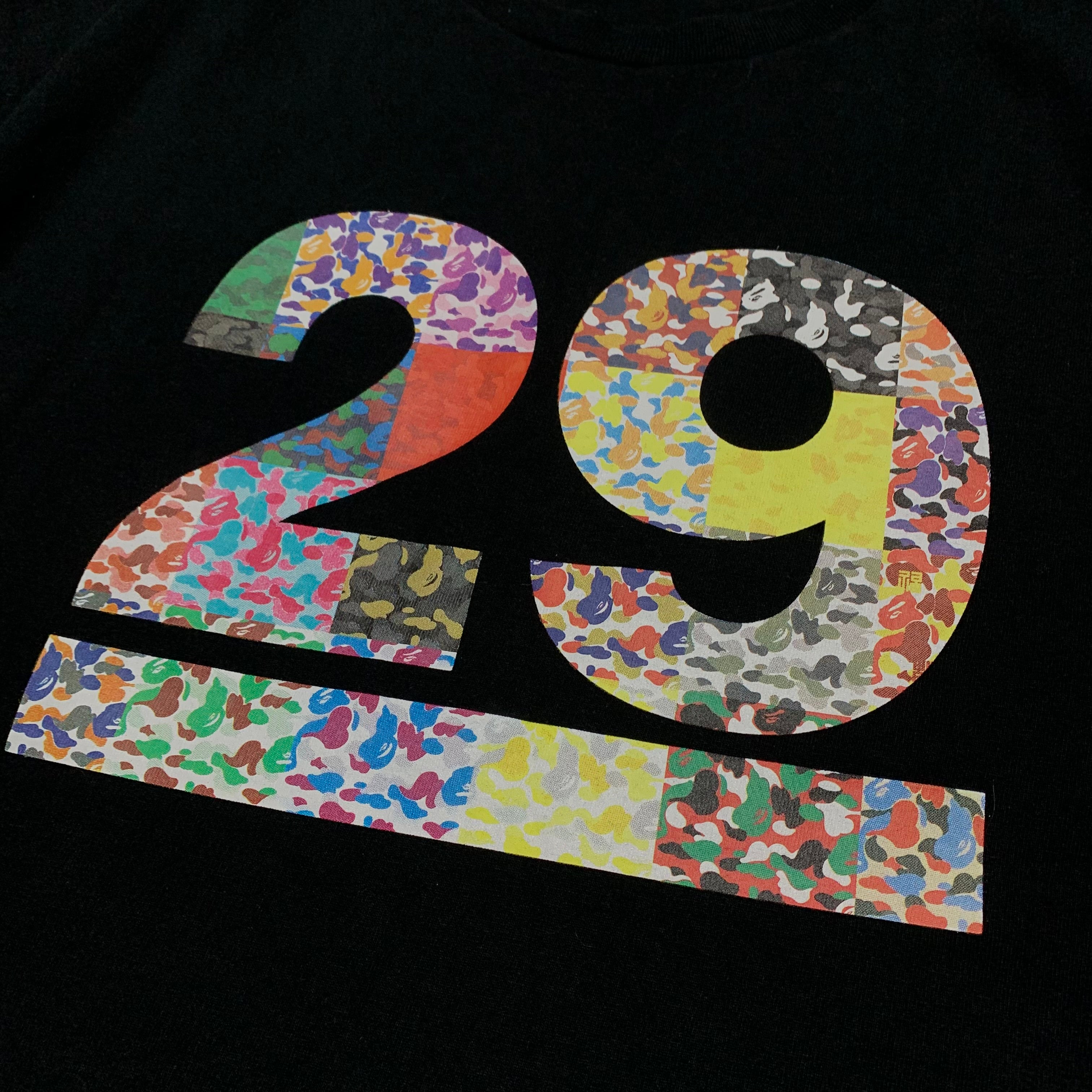 Bape XL 29th Anniversary Camo Black Tee A Bathing Ape